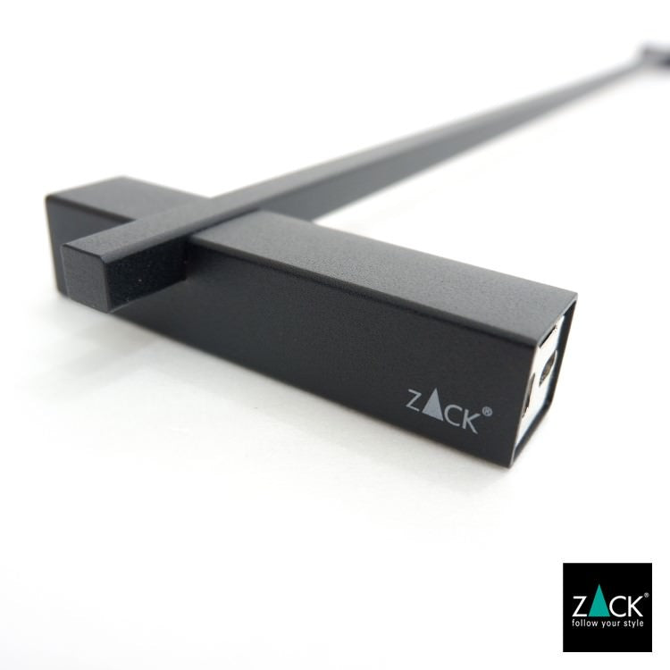 ZACK 40502B タオルバー:バーと端部の取付台座のつながる形状