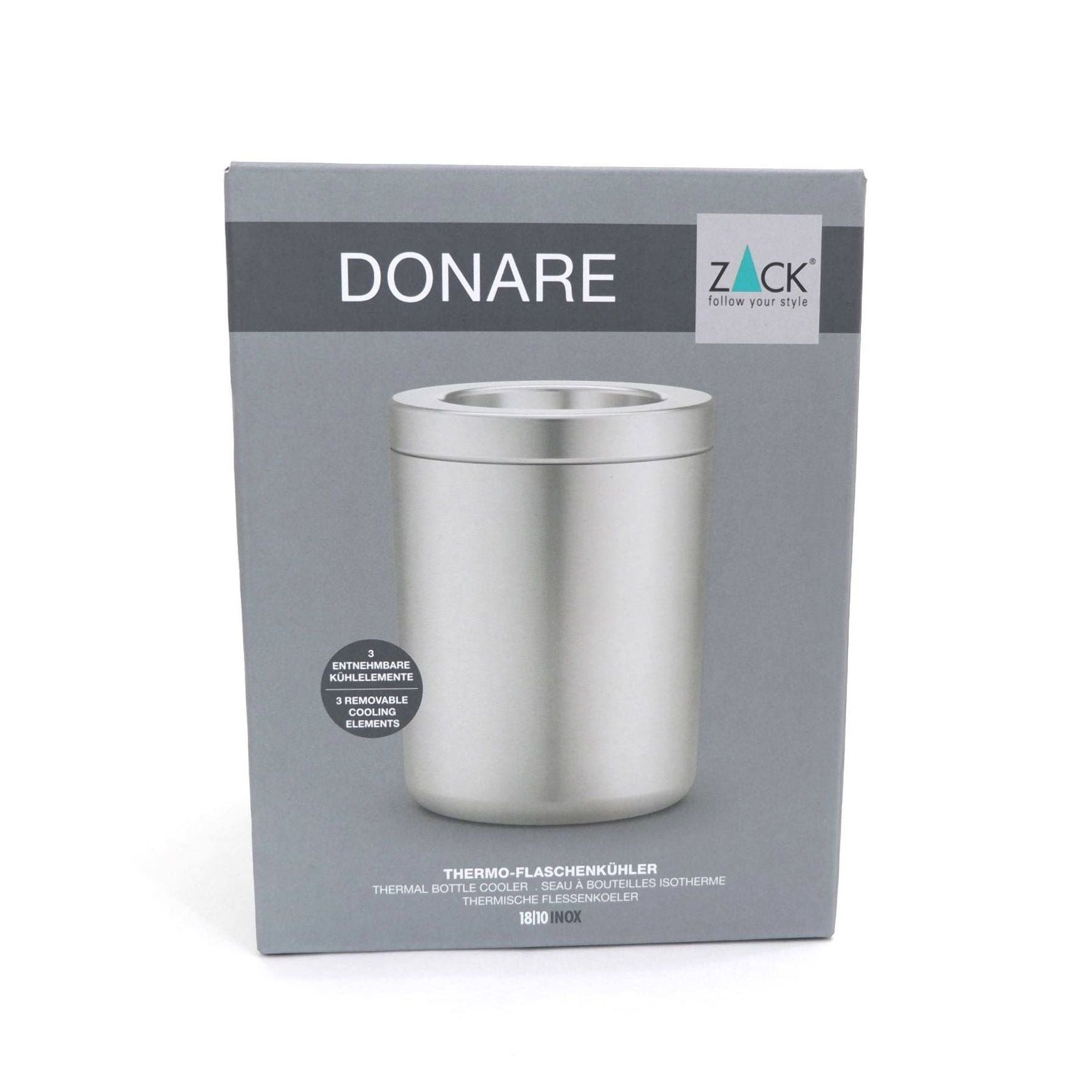 ボトルクーラー｜20316 DONAR HL サーマル ワインクーラー 直径14.2cm 高さ18.2cm 18/10ステンレス製 ヘアライン仕上げ