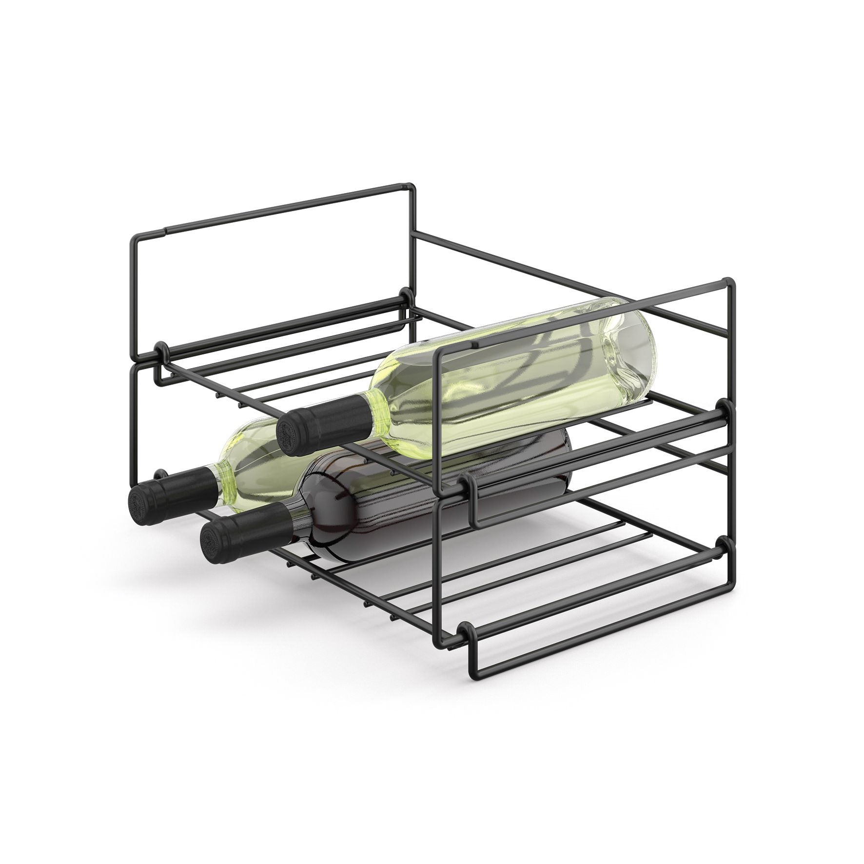 ボトルラック｜20554 CUBETO MB ボトルホルダー 横幅38.5cm 高さ12cm 奥行き27.5cm 18/10ステンレス製 マットブラック SP50