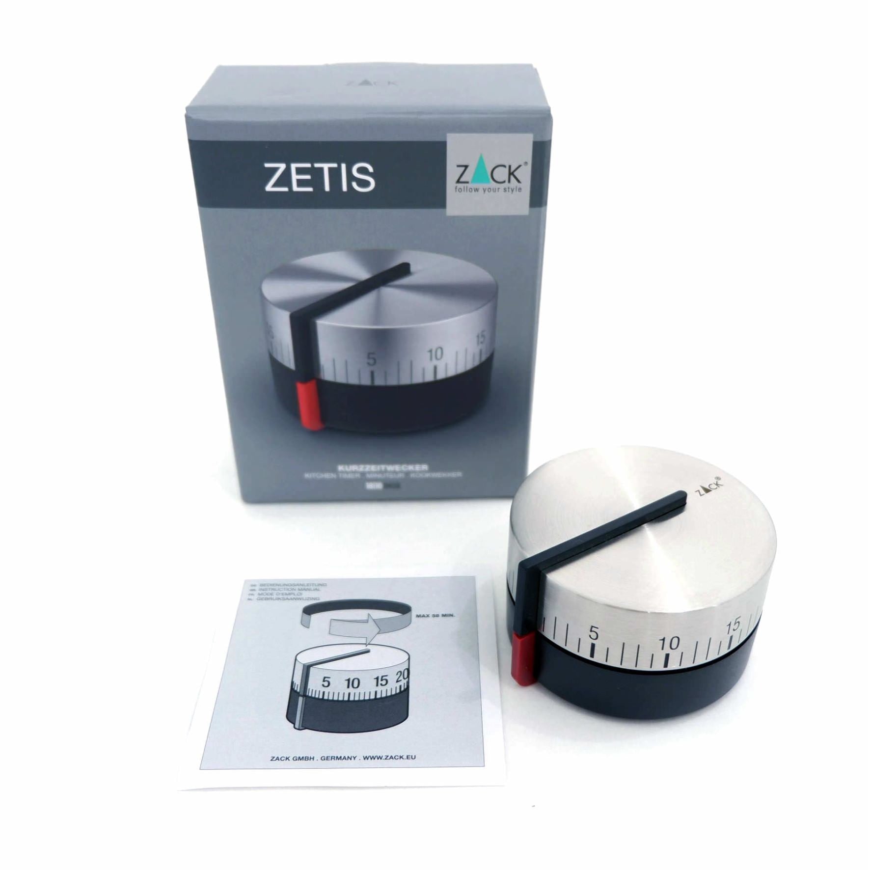 キッチンタイマー｜20574 ZETIS HL ダイヤル式 直径7cm 高さ4cm 18/10ステンレス製 ヘアライン仕上げ H1