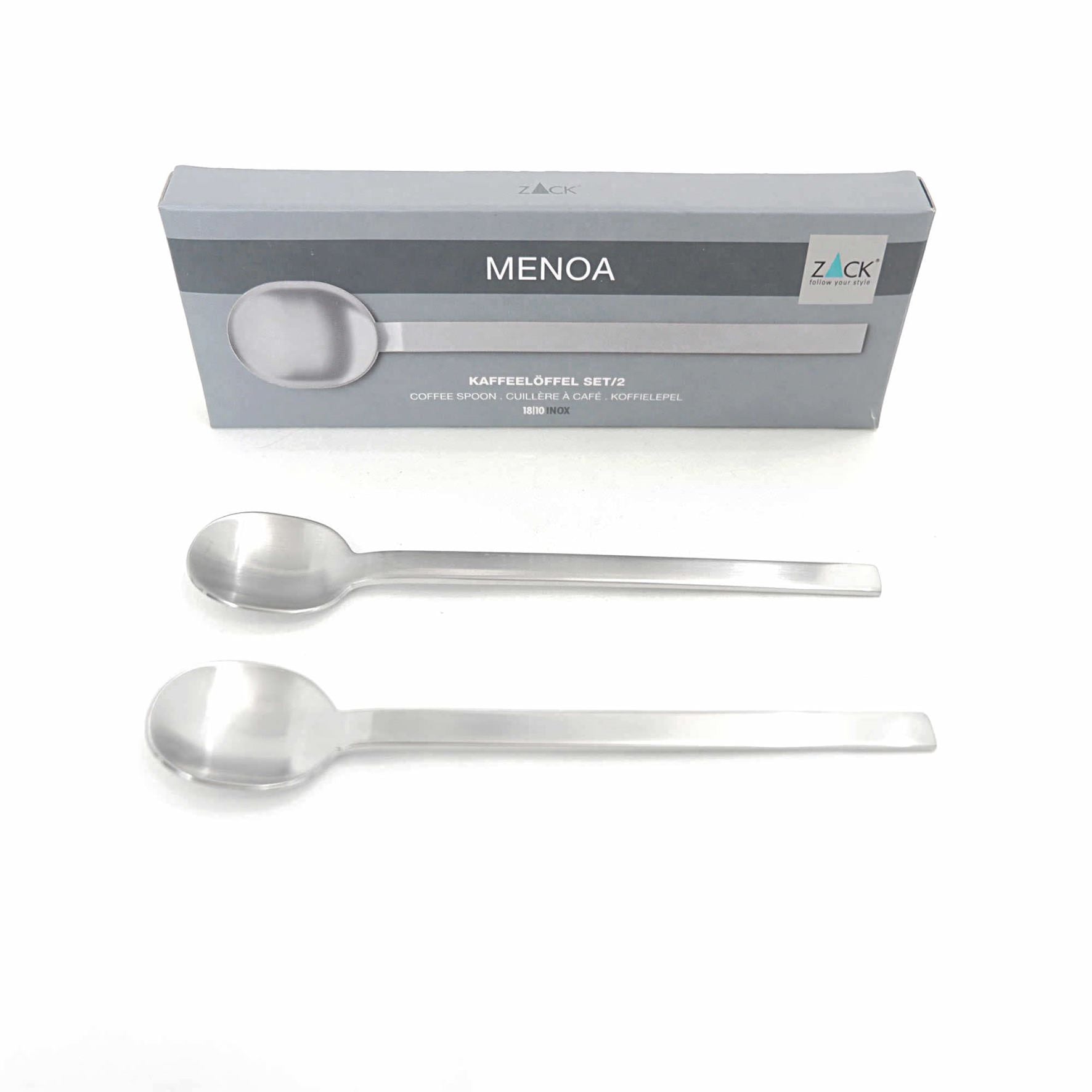 コーヒースプーン 2本セット｜20597 MENOA HL ティースプーン 長さ13.4cm 18/10ステンレス製 ヘアライン仕上げ SP50 H2-1414