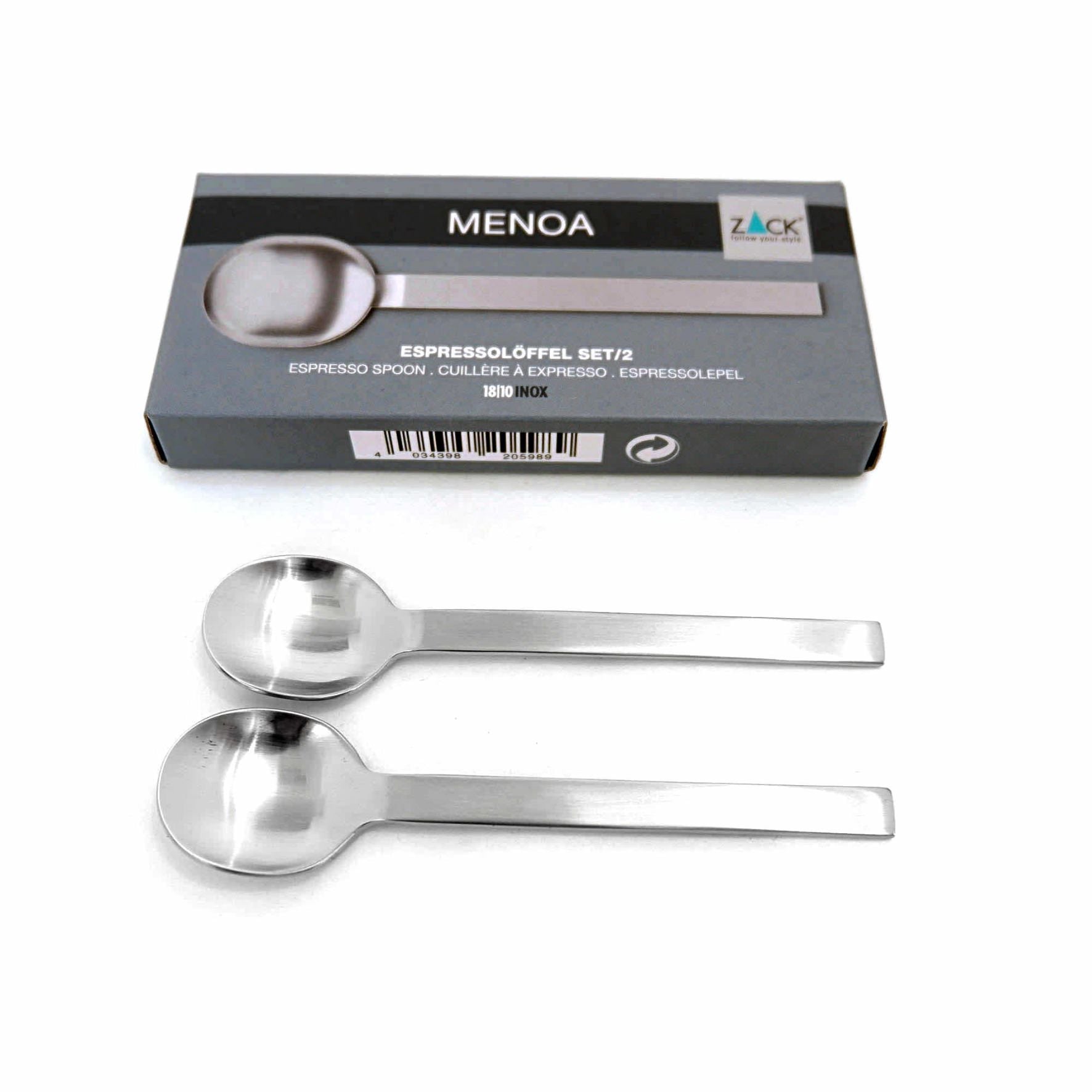 エスプレッソスプーン 2本セット｜20598 MENOA HL ティースプーン 長さ10.6cm 18/10ステンレス製 ヘアライン仕上げ SP50 H2-1196