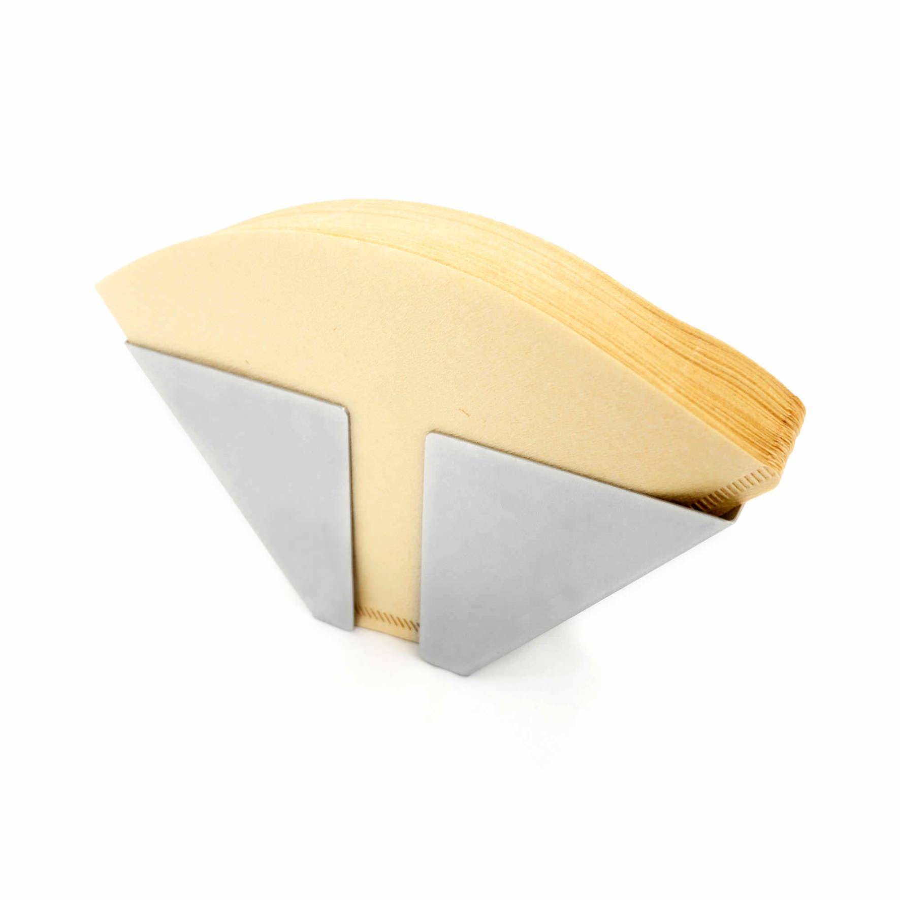 コーヒーフィルターホルダー｜20744 NUNO HL 壁付けコーヒーフィルターケース 高さ12cm 幅19cm 18/10ステンレス製 ヘアライン仕上げ