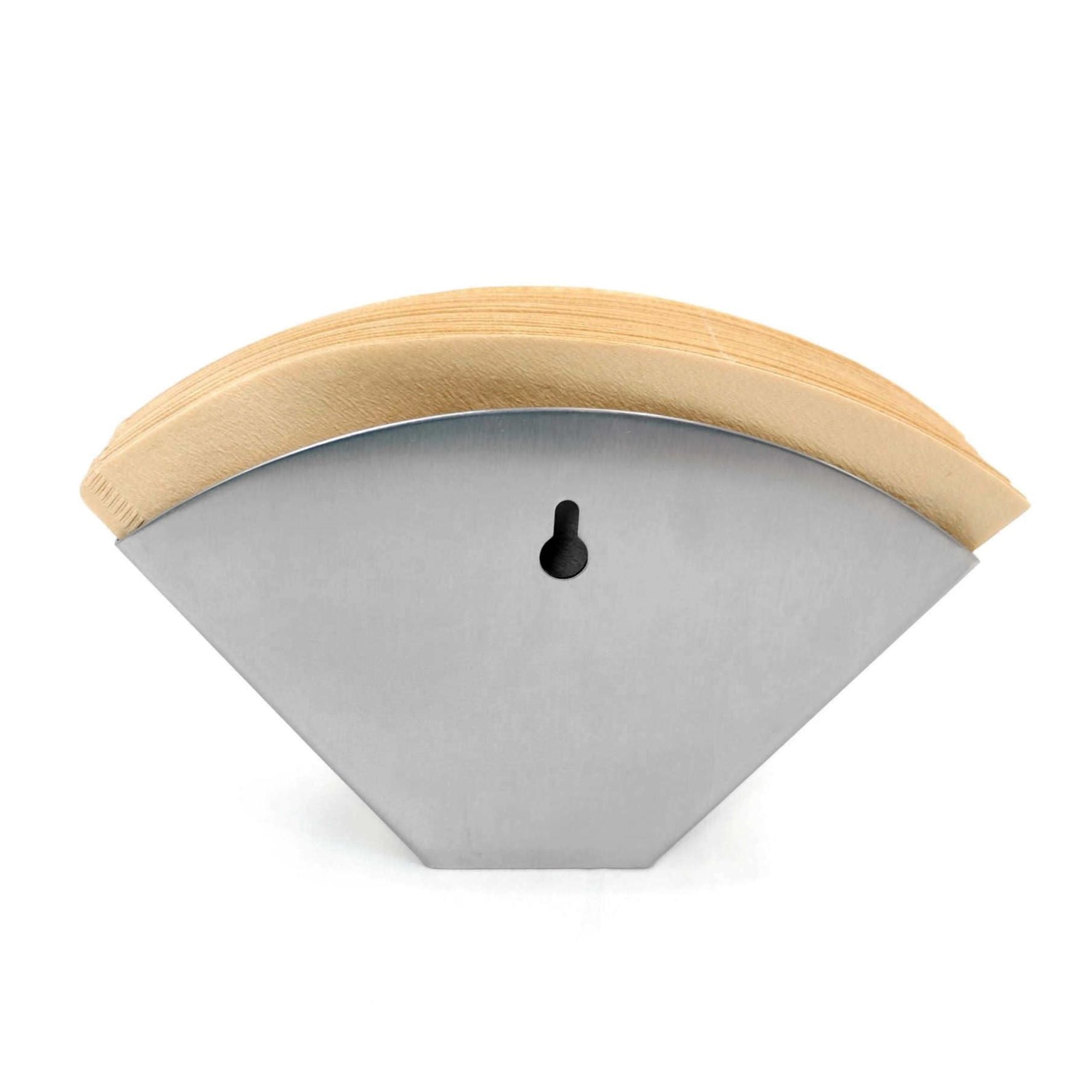 コーヒーフィルターホルダー｜20744 NUNO HL 壁付けコーヒーフィルターケース 高さ12cm 幅19cm 18/10ステンレス製 ヘアライン仕上げ