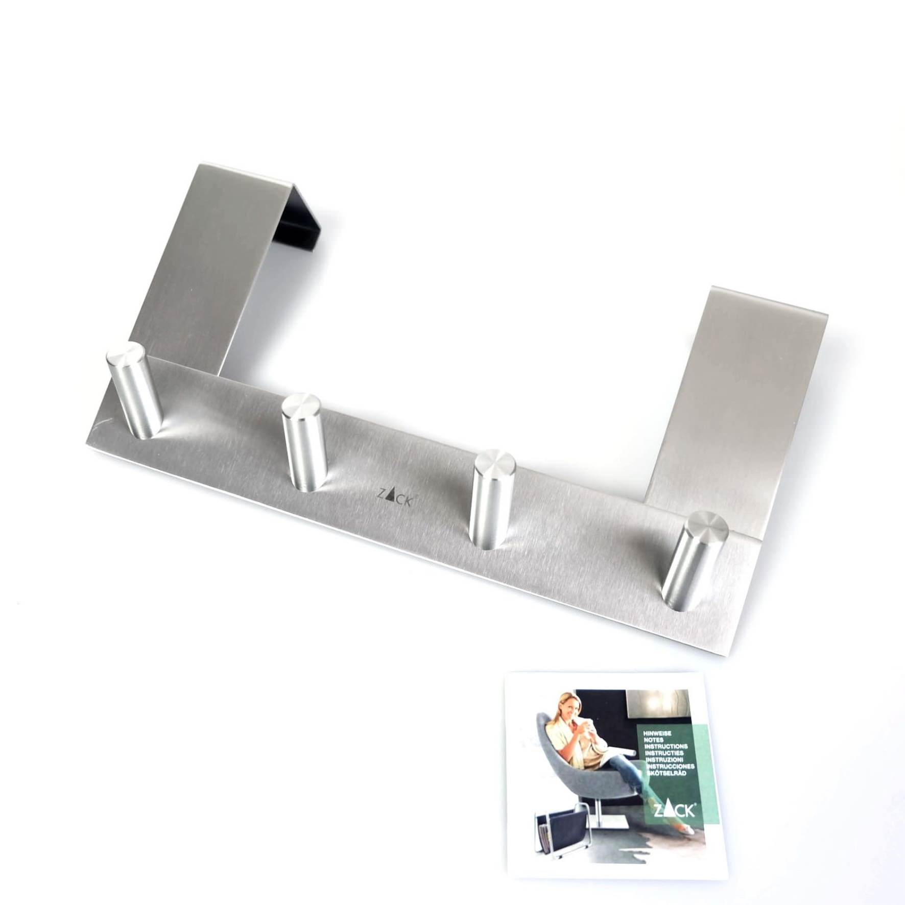 ドアフックラック｜20754 EXIT HL 衣類フック 帽子掛け 41mm幅ドア用 高さ13.5cm 横幅27cm 18/10ステンレス製 ヘアライン仕上げ