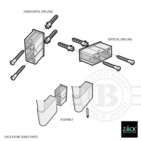 [サンプル品] ZACK 40417B ATORE ドイツZACK社製モダンデザインのトイレットバトラー HL [在庫有り]