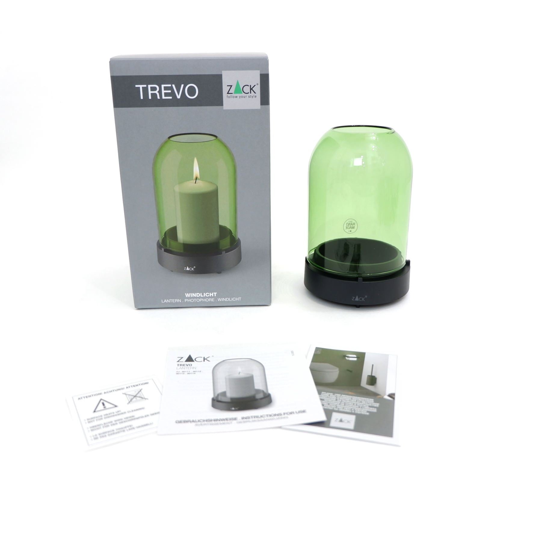 ランタンS グリーン｜30113 TREVO ガラス製 テーブルライト 卓上ライト キャンドルライト直径9.8cm 高さ15cm ガラス直径5cm 高さ13cm グリーン SP50