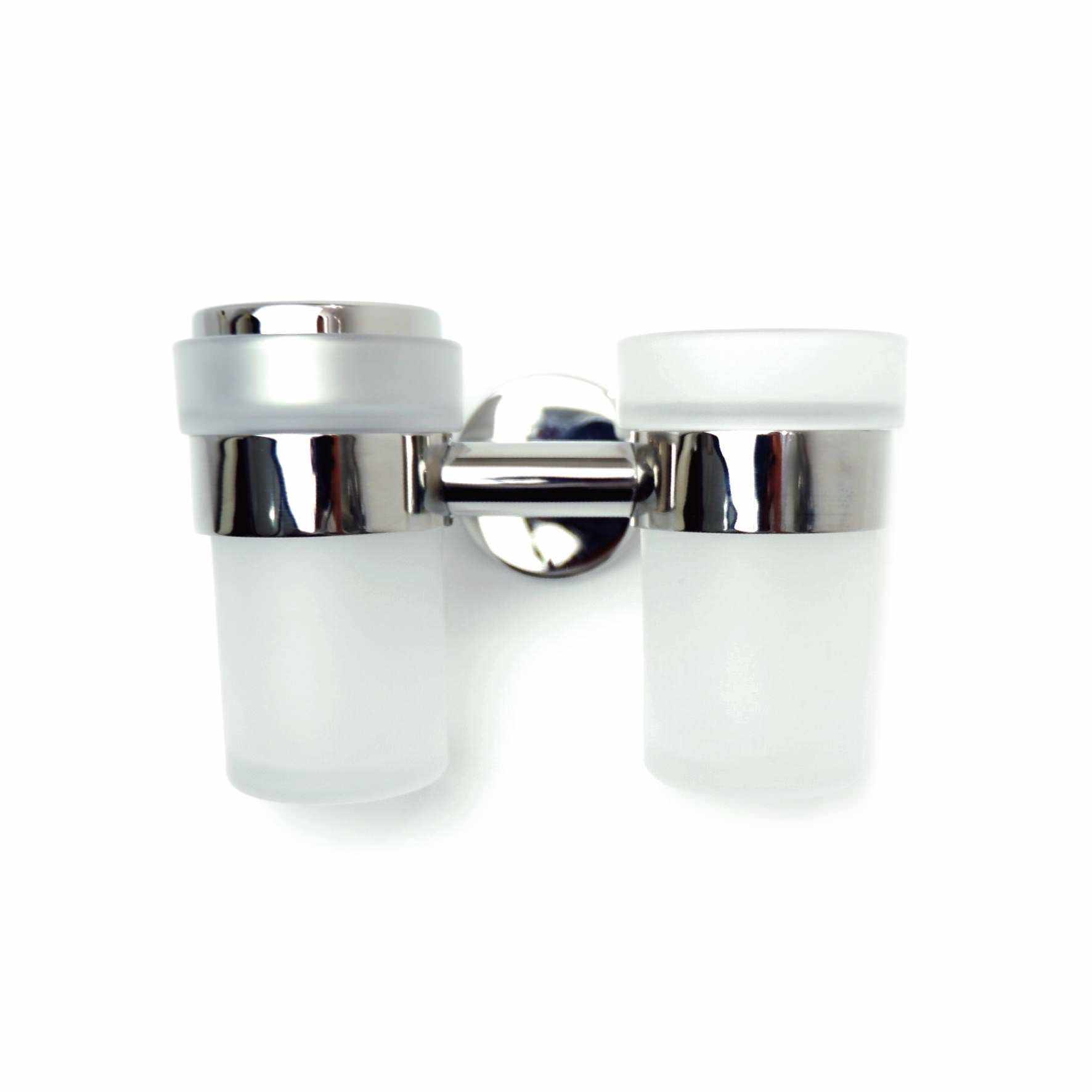 タンブラーと歯ブラシホルダーのセット｜40099 SCALA MP 歯ブラシスタンド コップ 壁設置タイプ 高さ10.5cm 幅11.5cm 18/10ステンレス製 ミラーポリッシュ仕上げ SP50 H2-15