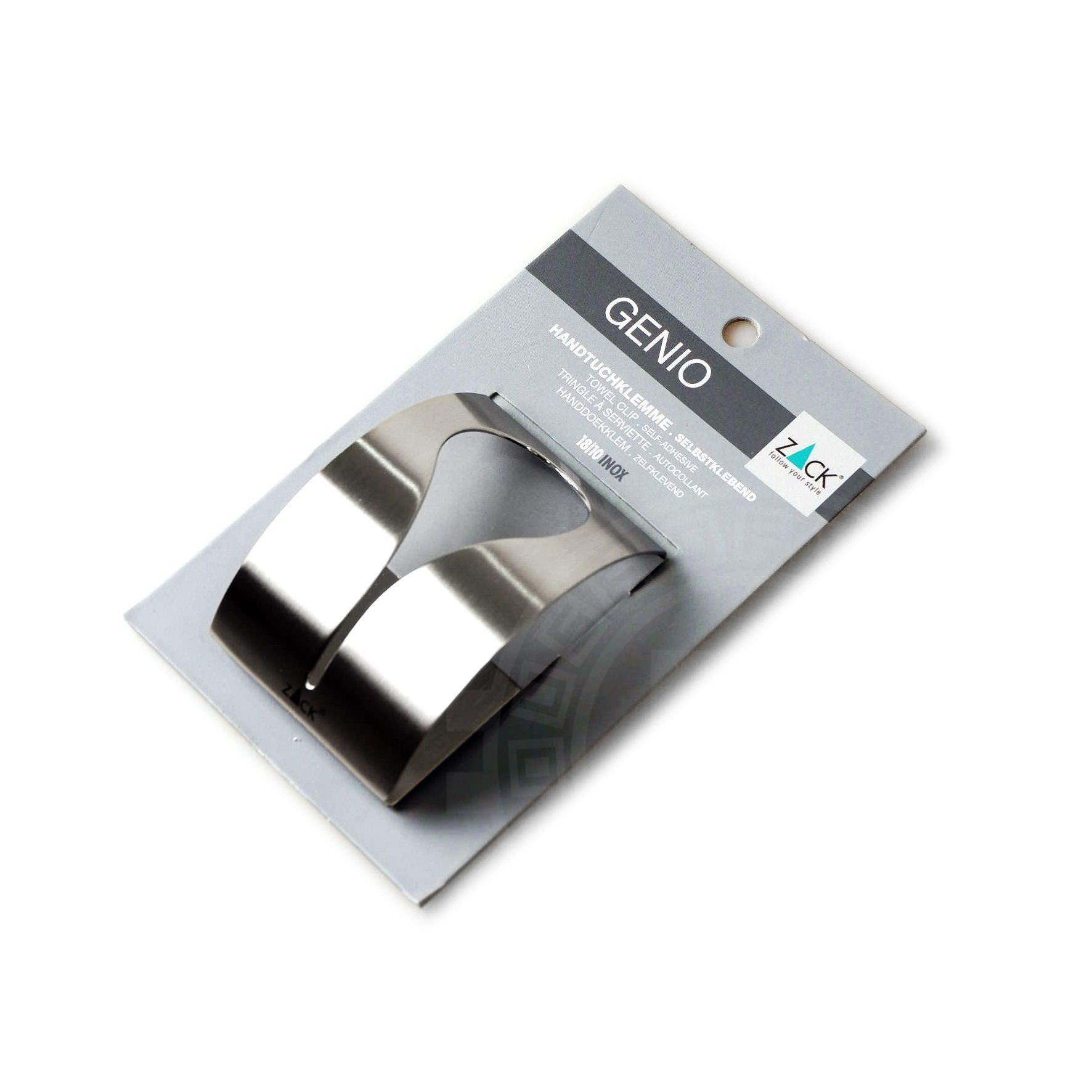 タオル掛け｜40121 GENIO HL タオルクリップ タオルホルダー シール接着タイプ 縦7.5cm 幅5cm 18/10ステンレス製 ヘアライン仕上げ