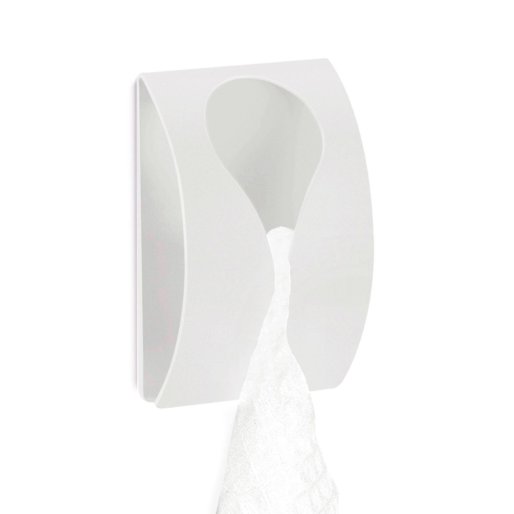 タオル掛け｜40136 GENIO MW タオルクリップ タオルホルダー シール接着タイプ 縦7.5cm 幅5cm 18/10ステンレス製 マットホワイト