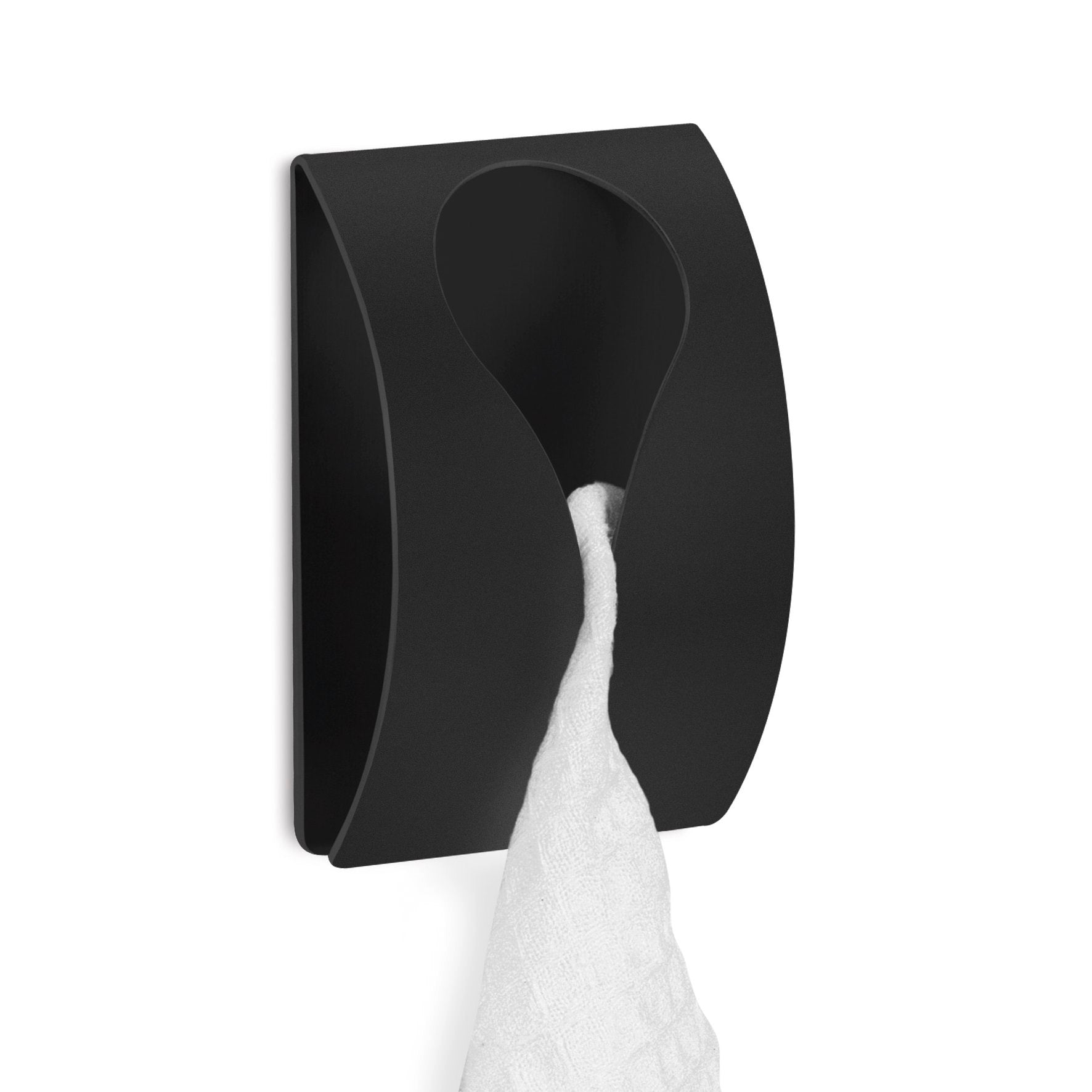 タオル掛け｜40137 GENIO MB タオルクリップ タオルホルダー シール接着タイプ 縦7.5cm 幅5cm 18/10ステンレス製 マットブラック