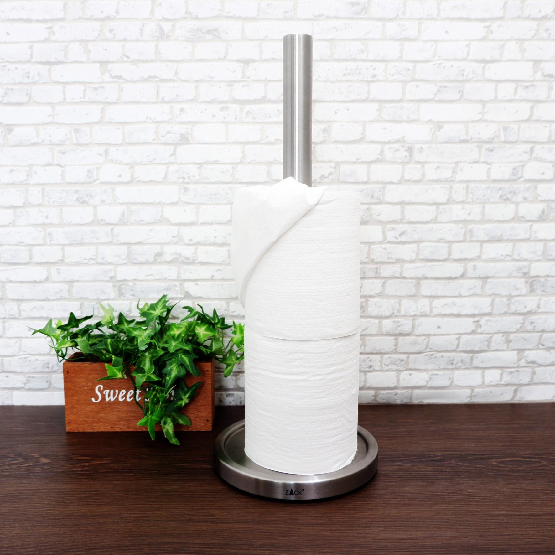 スペアトイレットペーパーホルダー｜40180 MIMO HL ペーパーストッカー ペーパースタンド 高さ38cm ベース直径15cm 18/10ステンレス製 ヘアライン仕上げ