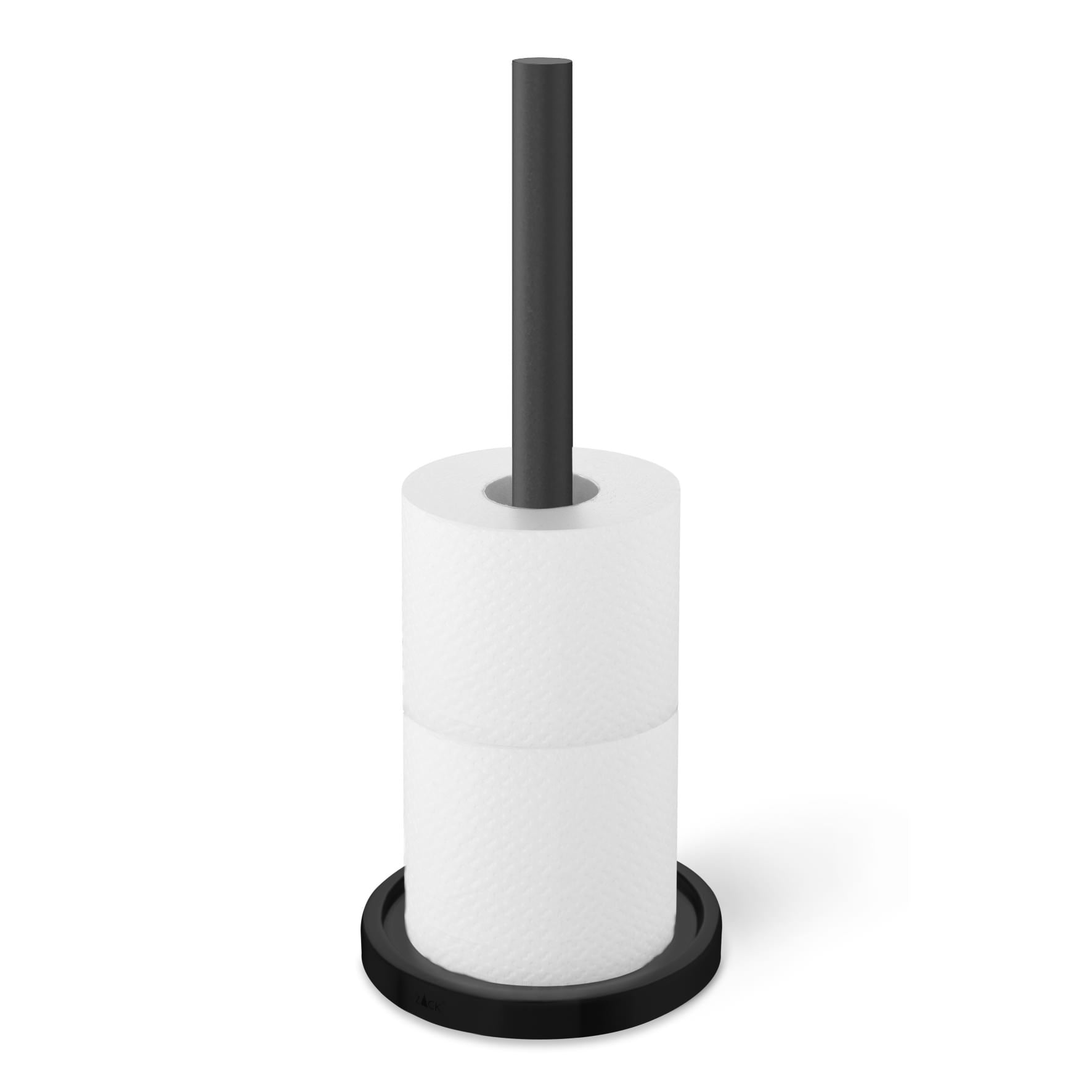 スペアトイレットペーパーホルダー｜40286 MIMO MB ペーパーストッカー ペーパースタンド 高さ37cm ベース直径15cm 18/10ステンレス製 マットブラック