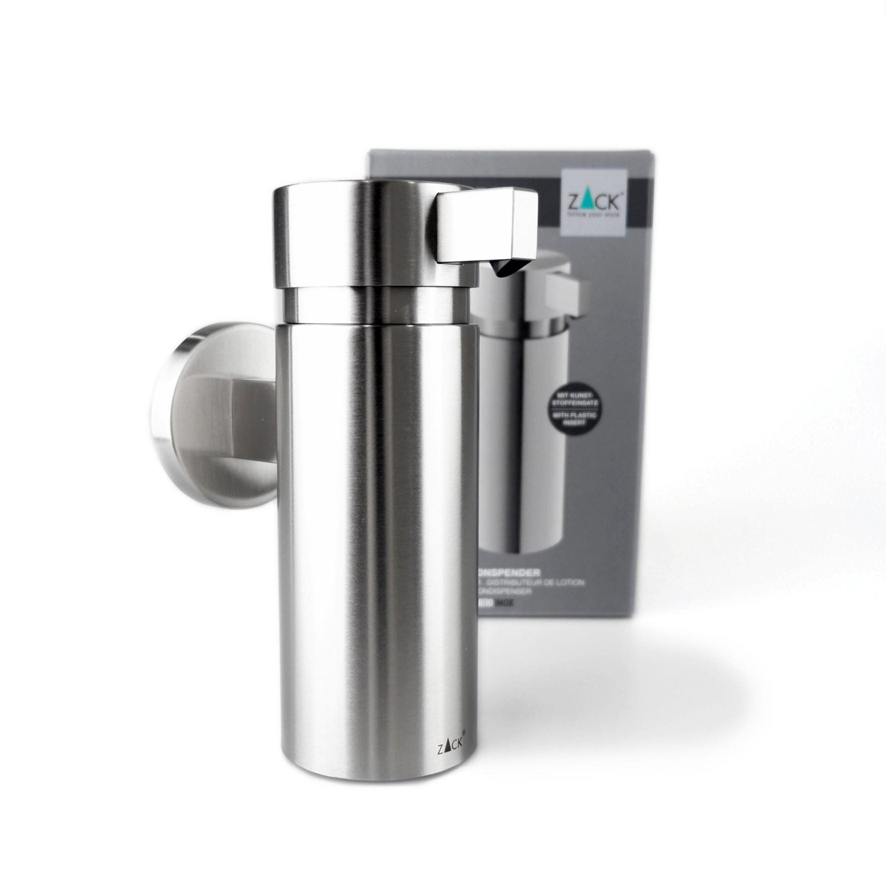 リキッドディスペンサー｜40356 TORES HL 液体用ソープ リキッドソープ 壁設置タイプ 高さ15.7cm 直径5.7cm 200ml 18/10ステンレス製 ヘアライン仕上げ SP50 H1