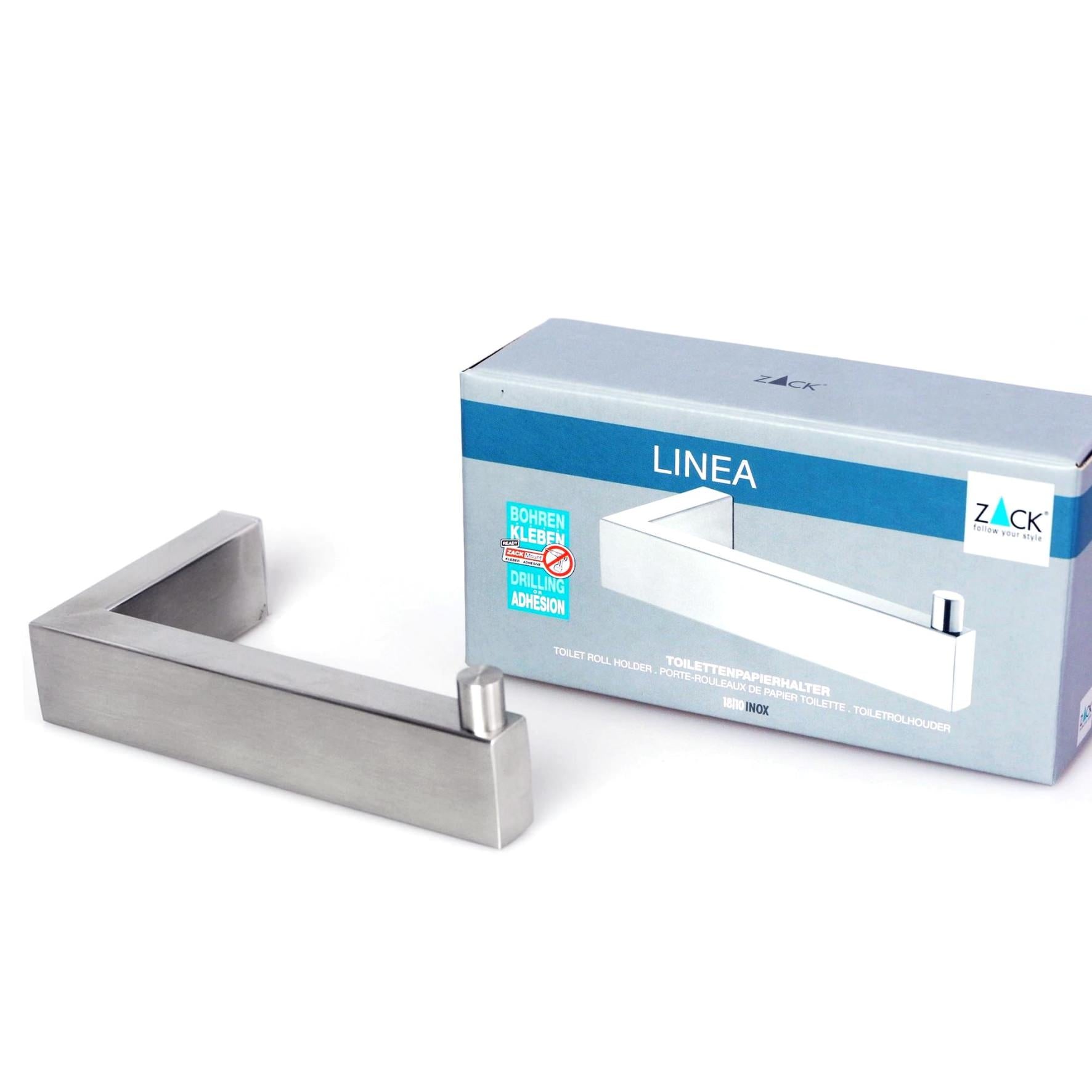 トイレットペーパーホルダー｜40374 LINEA HL ロールホルダー ペーパーストッカー 壁設置タイプ 幅14.5cm 高さ4.2cm 奥行き8cm 18/10ステンレス製 ヘアライン仕上げ SP50