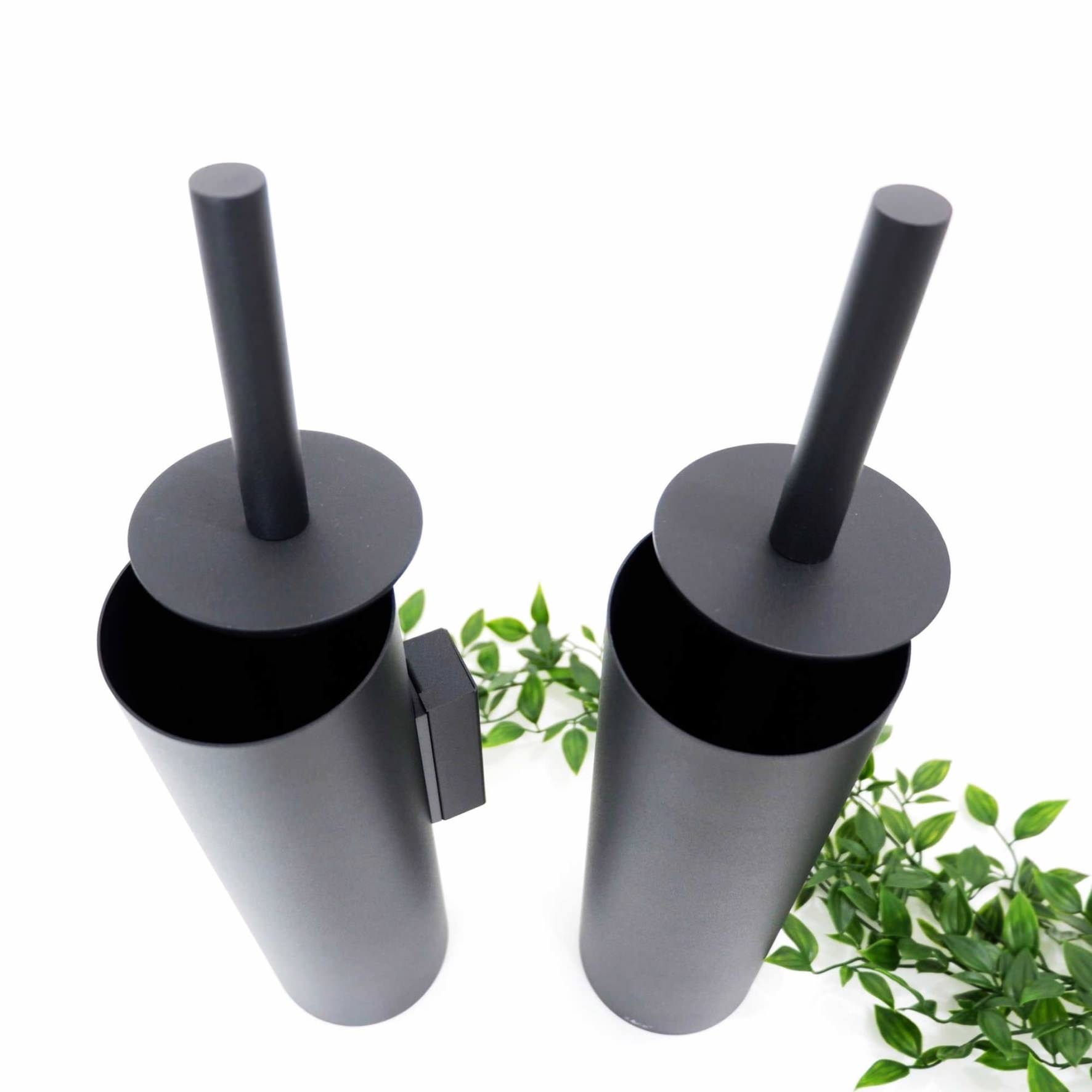 トイレブラシ｜40448 TUBO MB 壁設置タイプ トイレ掃除 長さ40.4cm ケース直径9cm 18/10ステンレス製 マットブラック SP50