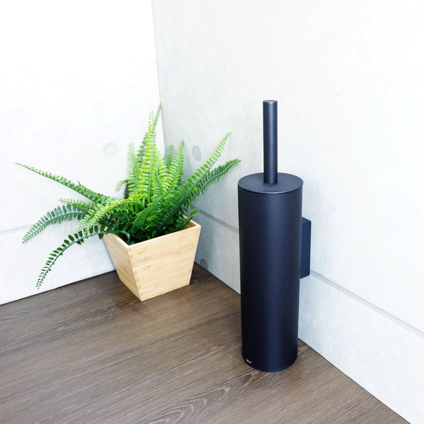 トイレブラシ｜40448 TUBO MB 壁設置タイプ トイレ掃除 長さ40.4cm ケース直径9cm 18/10ステンレス製 マットブラック SP50