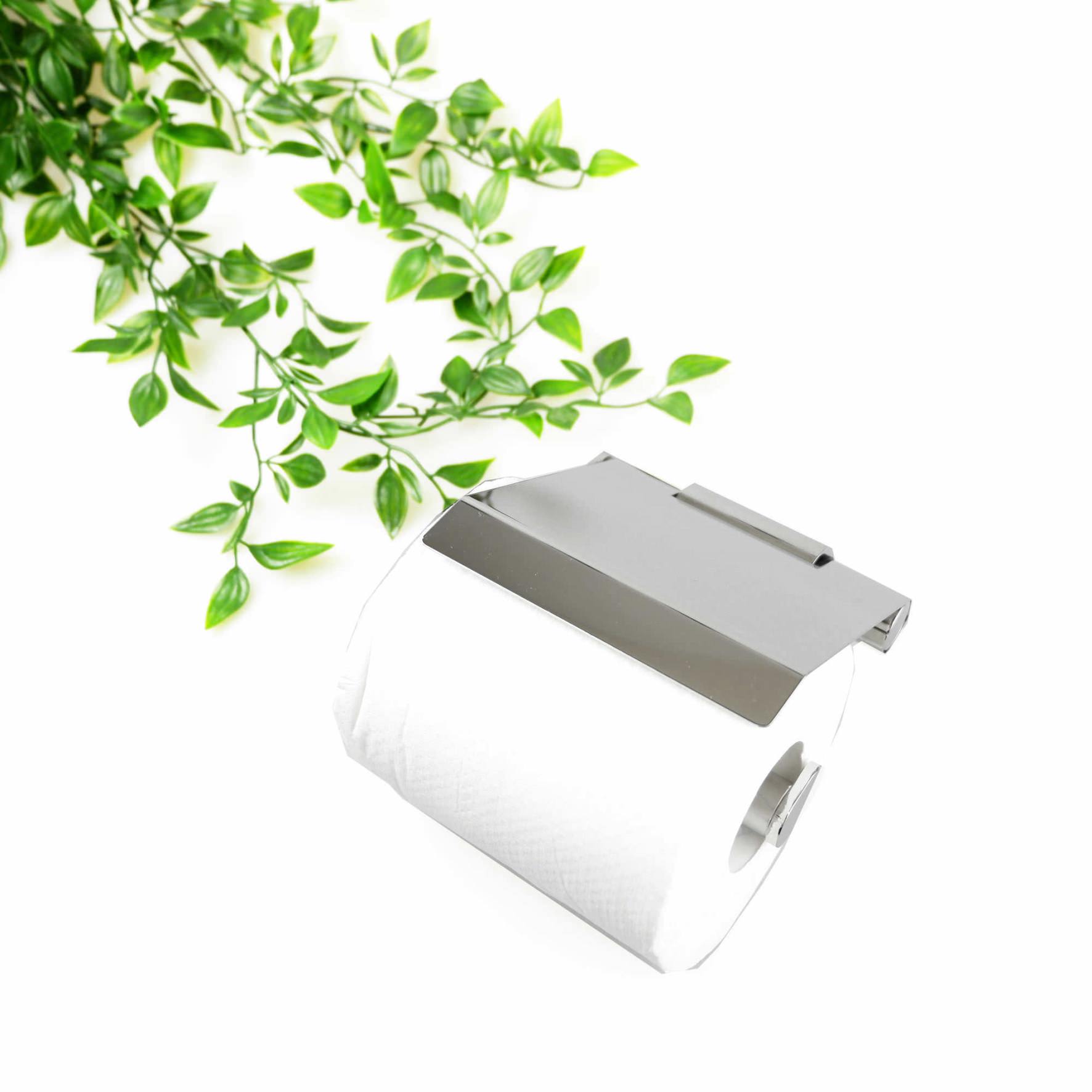 トイレットペーパーホルダー｜40453 ATORE MPロールホルダー ペーパーストッカー 壁設置タイプ フラップ付き 幅12.4cm 高さ12.4cm 奥行き15cm 18/10ステンレス製 ミラーポリッシュ仕上げ SP50 H2-49