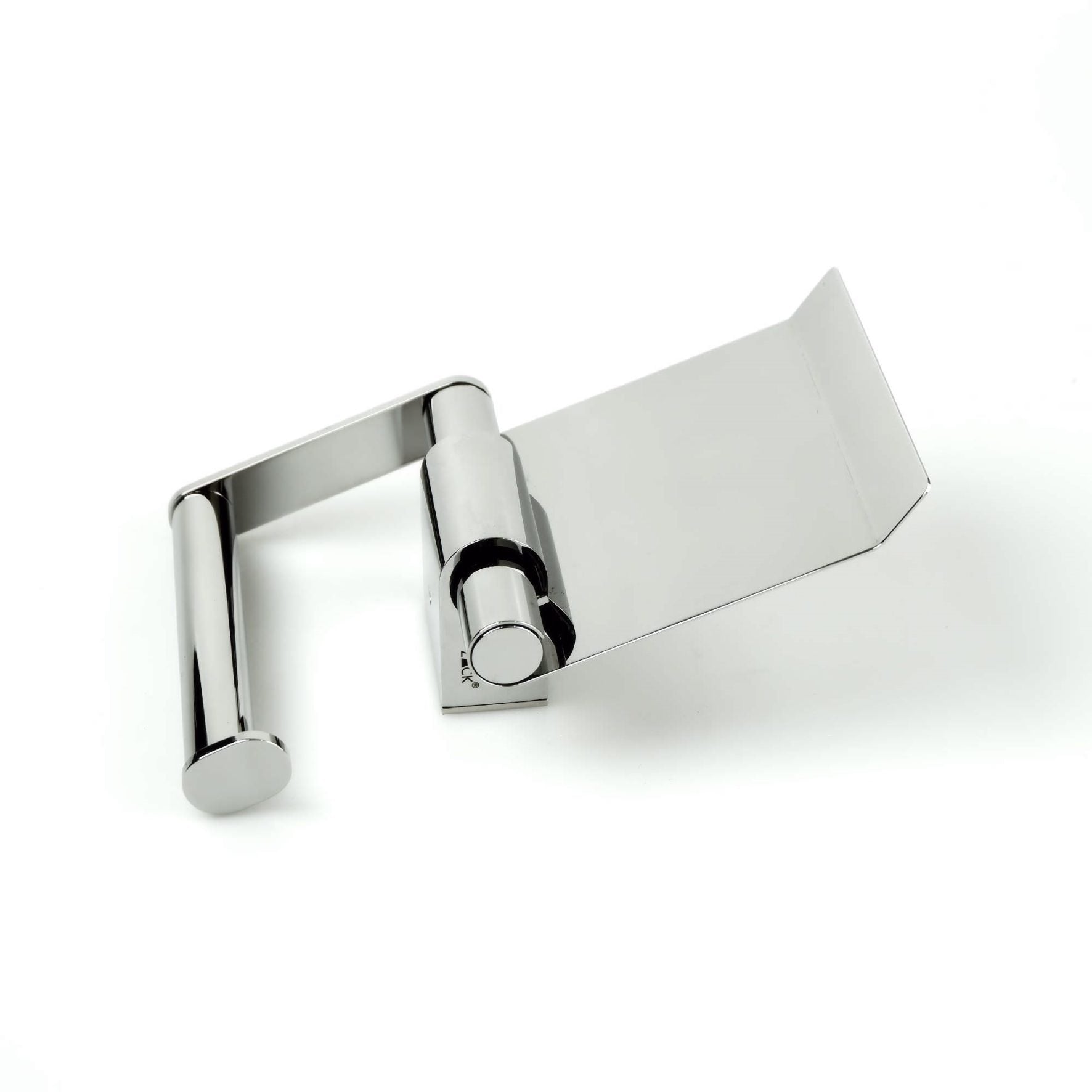 トイレットペーパーホルダー｜40453 ATORE MPロールホルダー ペーパーストッカー 壁設置タイプ フラップ付き 幅12.4cm 高さ12.4cm 奥行き15cm 18/10ステンレス製 ミラーポリッシュ仕上げ SP50 H2-49