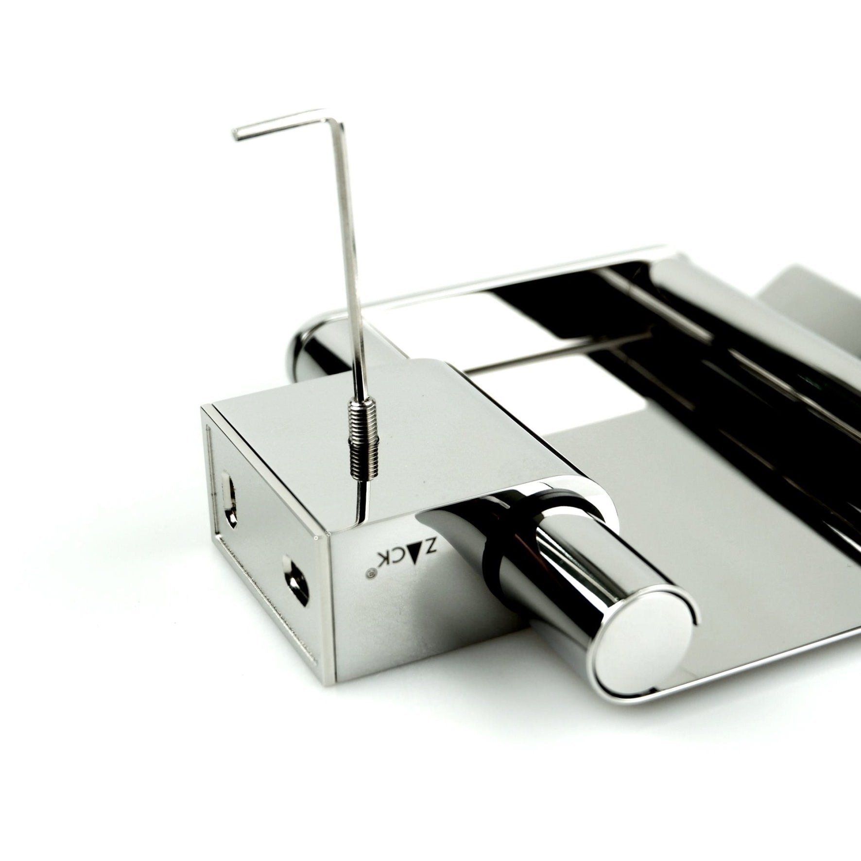 トイレットペーパーホルダー｜40453 ATORE MPロールホルダー ペーパーストッカー 壁設置タイプ フラップ付き 幅12.4cm 高さ12.4cm 奥行き15cm 18/10ステンレス製 ミラーポリッシュ仕上げ SP50 H2-49