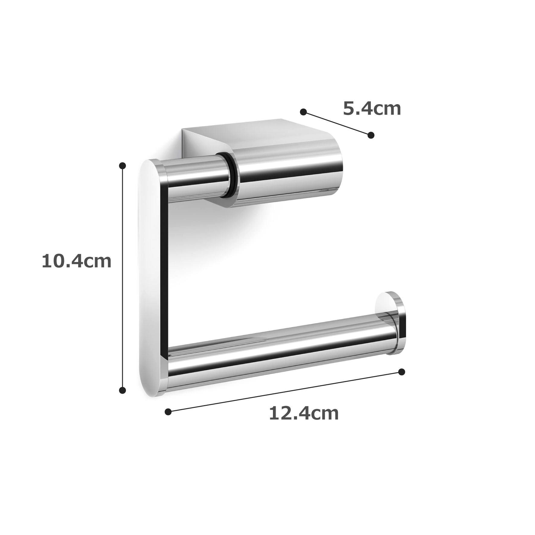 トイレットペーパーホルダー｜40471 ATORE MPロールホルダー ペーパーストッカー 壁設置タイプ 幅12.4cm 高さ10.4cm 奥行き5.4cm 18/10ステンレス製 ミラーポリッシュ仕上げ