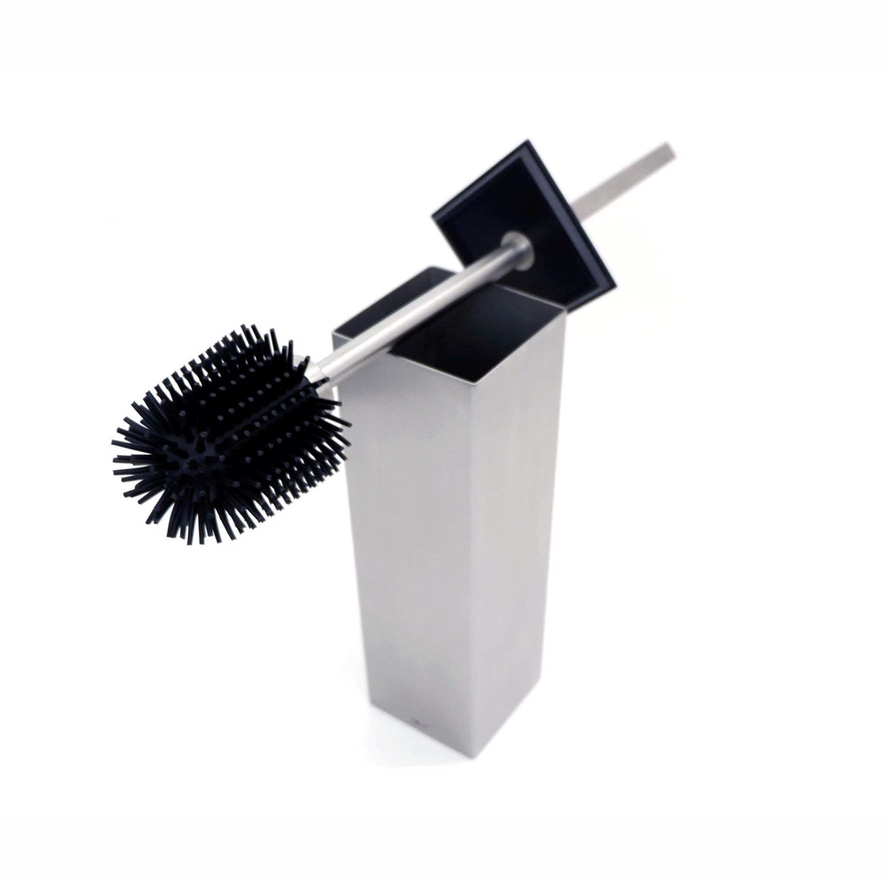 トイレブラシ｜40489 CARVO HL 床置きタイプ トイレ掃除 長さ41.7cm ケース幅8cm ケース奥行き8cm 18/10ステンレス製 ヘアライン仕上げ