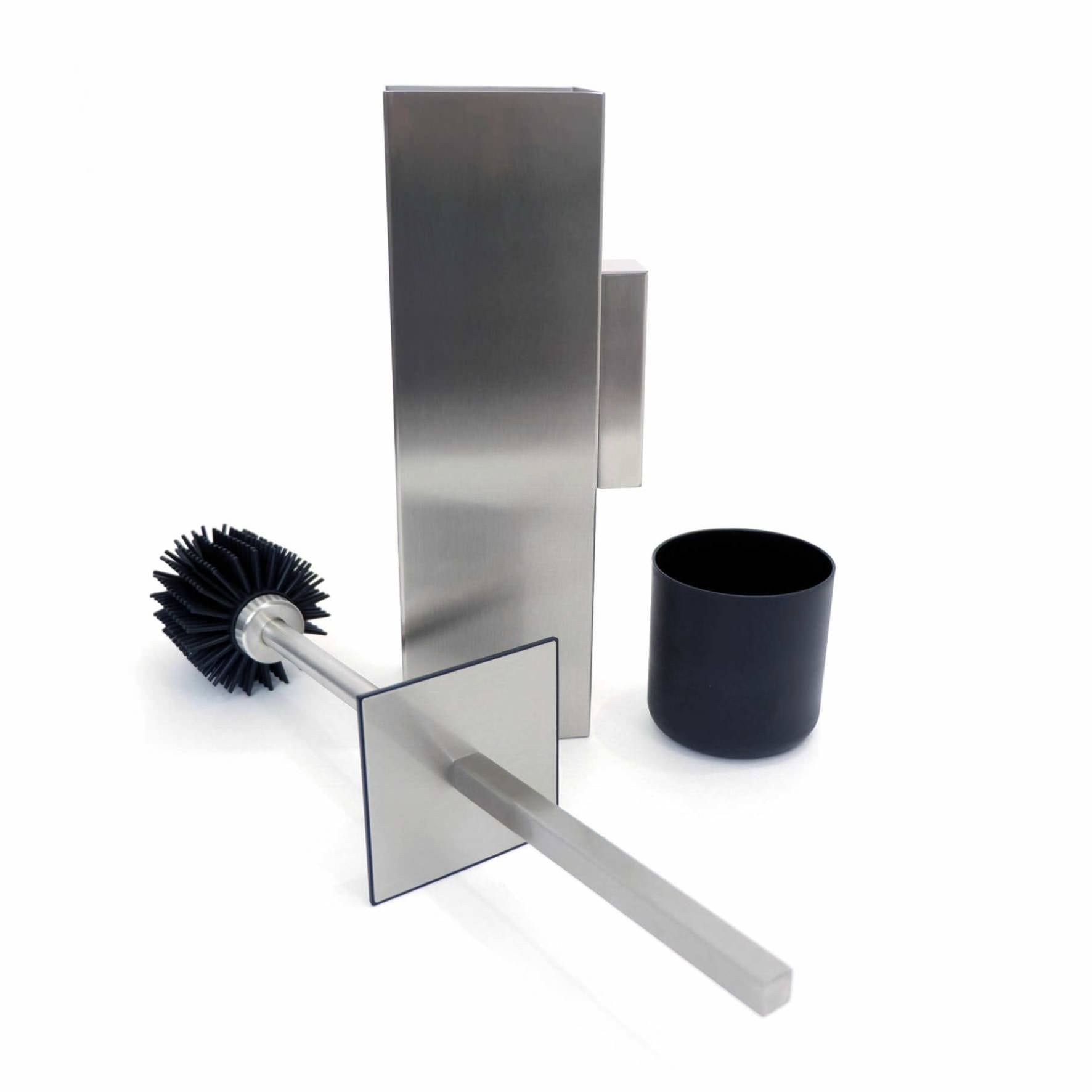 トイレブラシ｜40490 CARVO HL 壁設置タイプ トイレ掃除 長さ41.7cm ケース幅8cm 奥行き10.2cm 18/10ステンレス製 ヘアライン仕上げ SP50