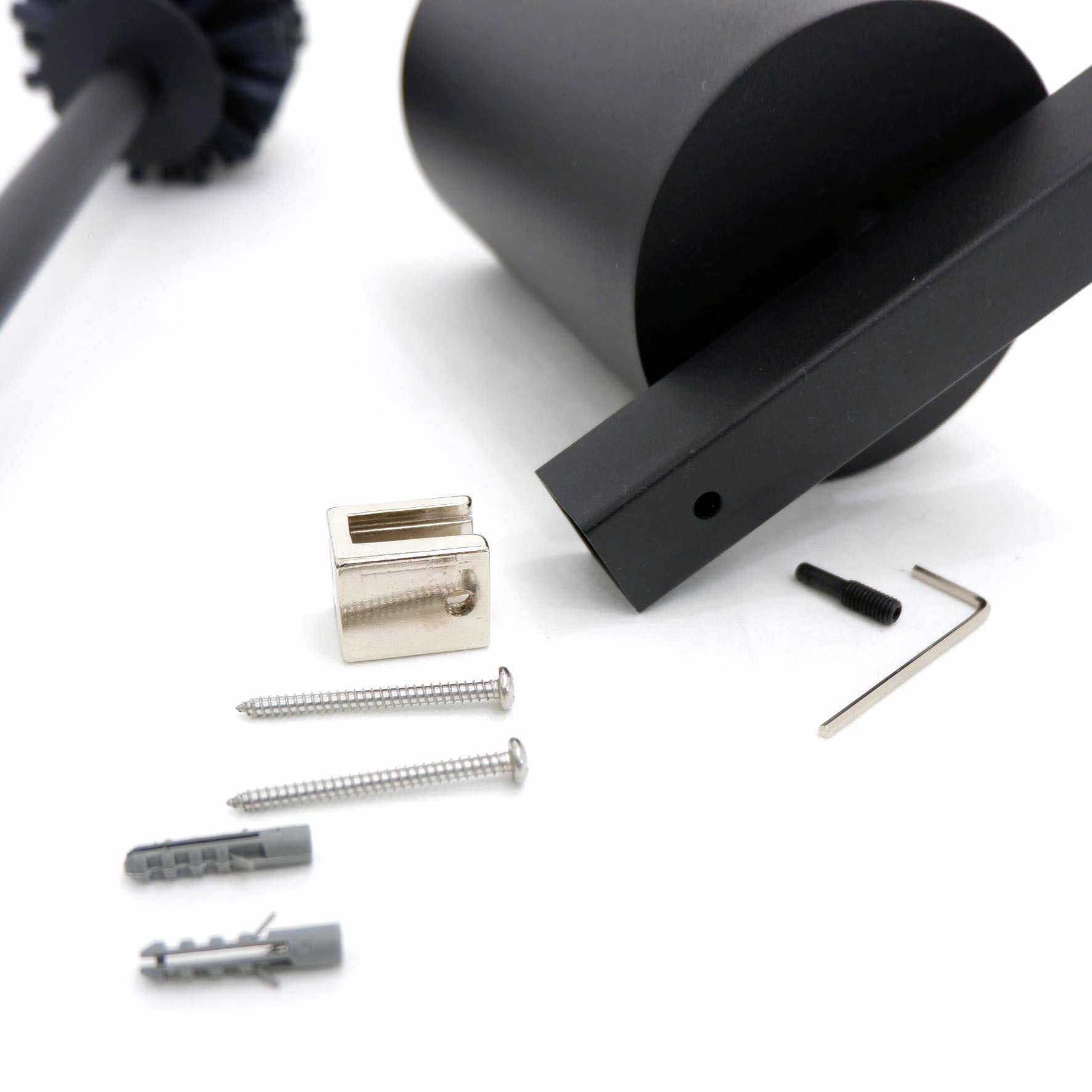 トイレブラシ｜40507 CARVO MB 壁設置タイプ トイレ掃除 長さ50.1cm ケース幅8.9cm 奥行き12.2cm 18/10ステンレス製 マットブラック SP50