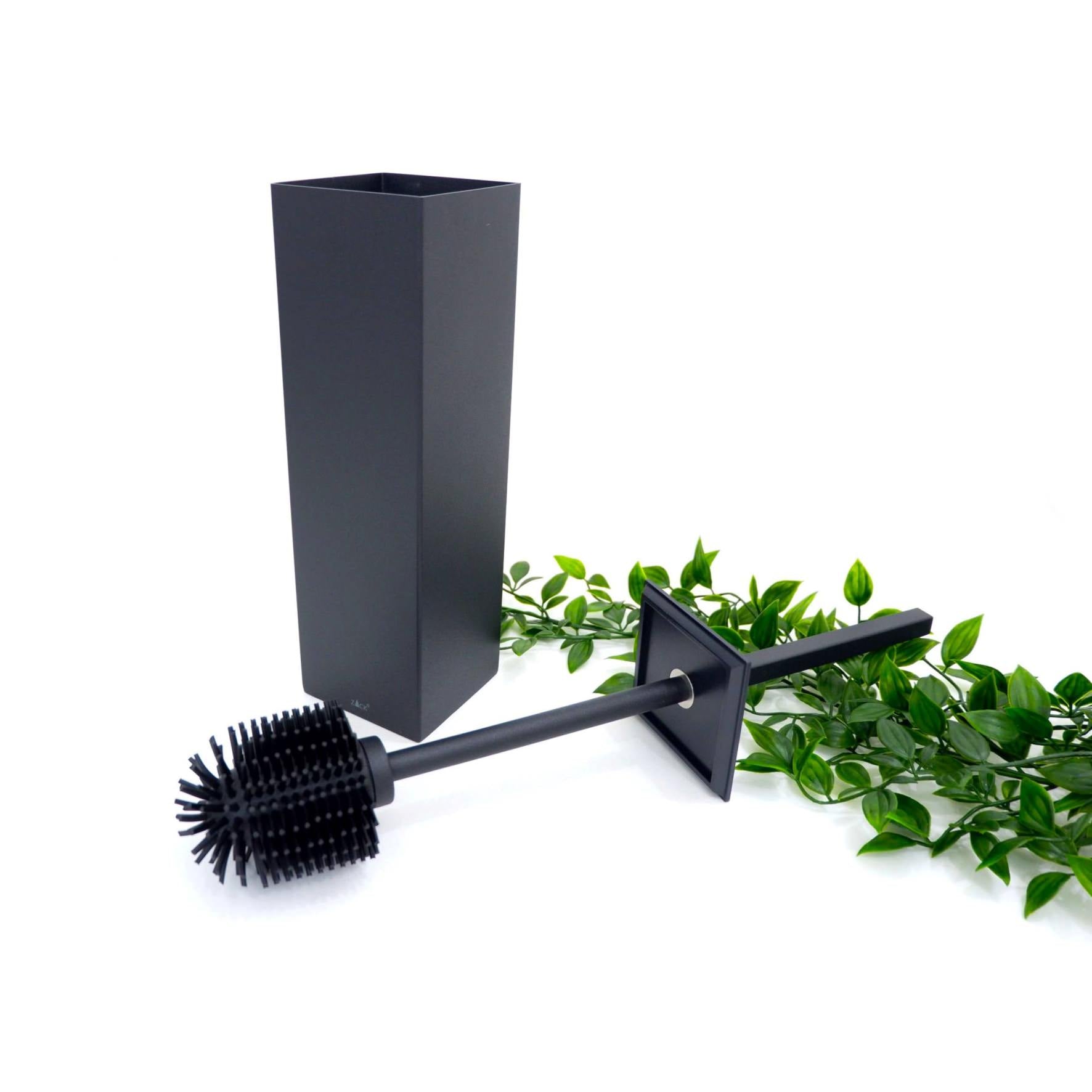 トイレブラシ｜40510 CARVO MB 壁設置タイプ トイレ掃除 長さ41.7cm ケース幅8cm 奥行き10.2cm 18/10ステンレス製 マットブラック SP50