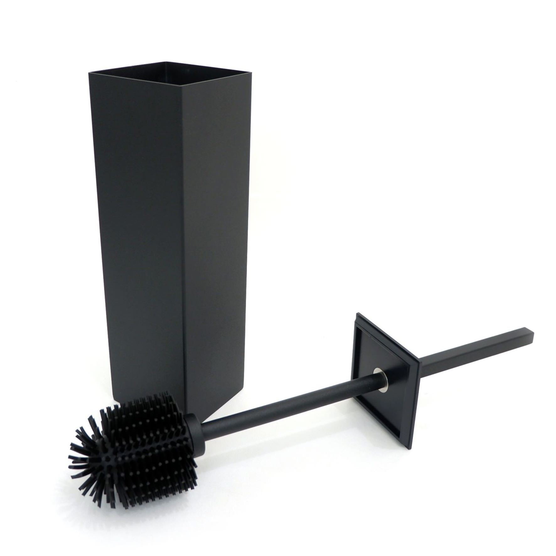 トイレブラシ｜40510 CARVO MB 壁設置タイプ トイレ掃除 長さ41.7cm ケース幅8cm 奥行き10.2cm 18/10ステンレス製 マットブラック SP50