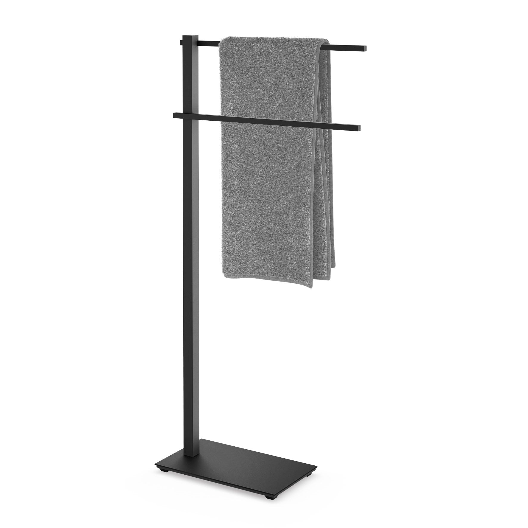 タオル掛け｜40513 CARVO MB タオルスタンド タオルラック ダブルタオルスタンド 高さ79cm バー長さ39cm 奥行き15cm 18/10ステンレス製 マットブラック