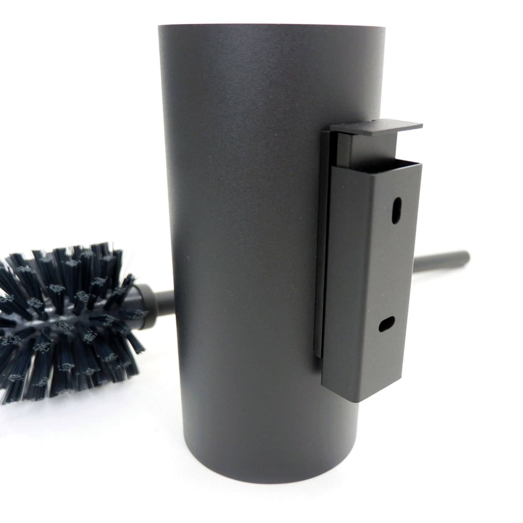 トイレブラシ｜40571 LINEA MB 壁設置タイプ トイレ掃除 長さ45cm ケース直径9cm 18/10ステンレス製 マットブラック SP50