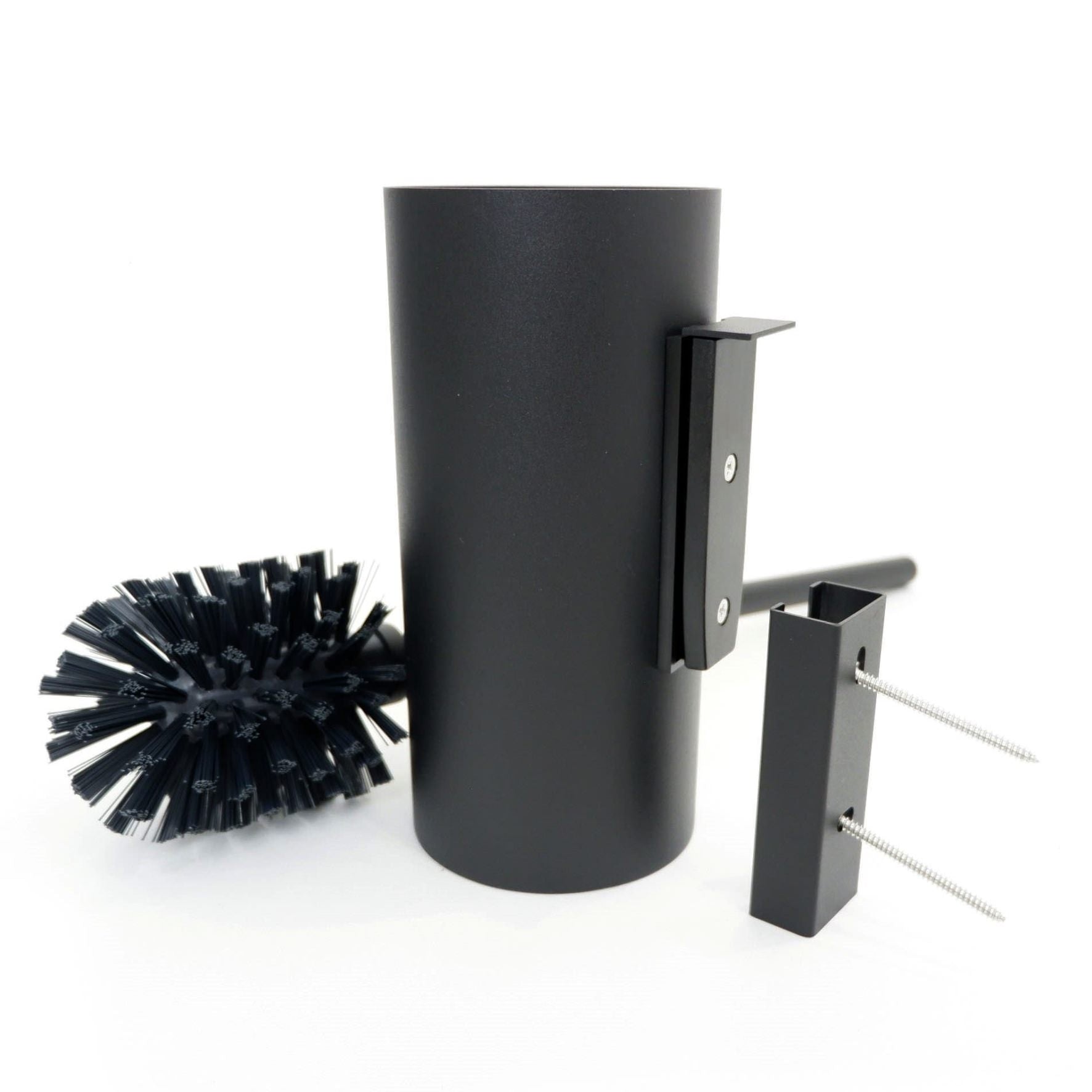 トイレブラシ｜40571 LINEA MB 壁設置タイプ トイレ掃除 長さ45cm ケース直径9cm 18/10ステンレス製 マットブラック SP50