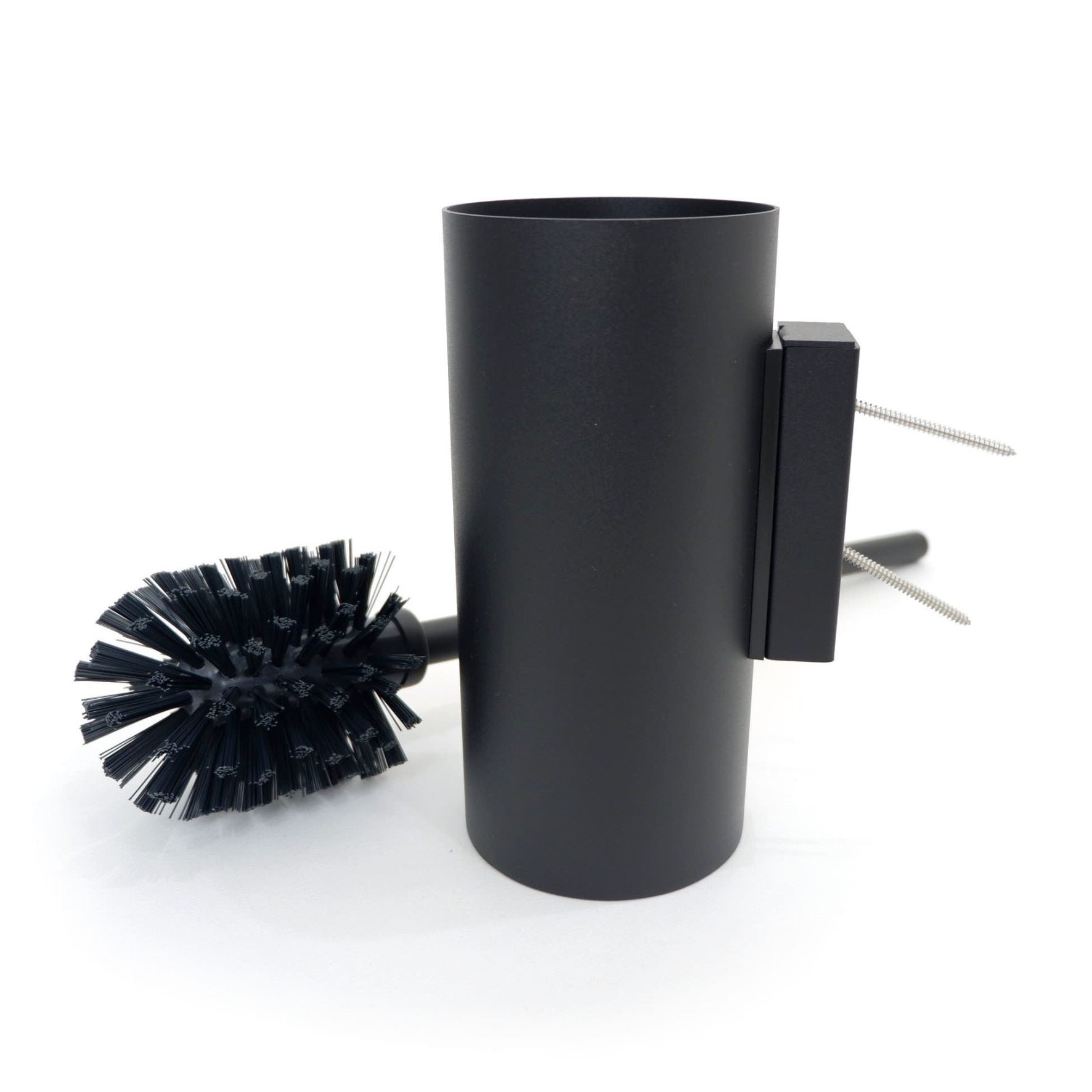 トイレブラシ｜40571 LINEA MB 壁設置タイプ トイレ掃除 長さ45cm ケース直径9cm 18/10ステンレス製 マットブラック SP50