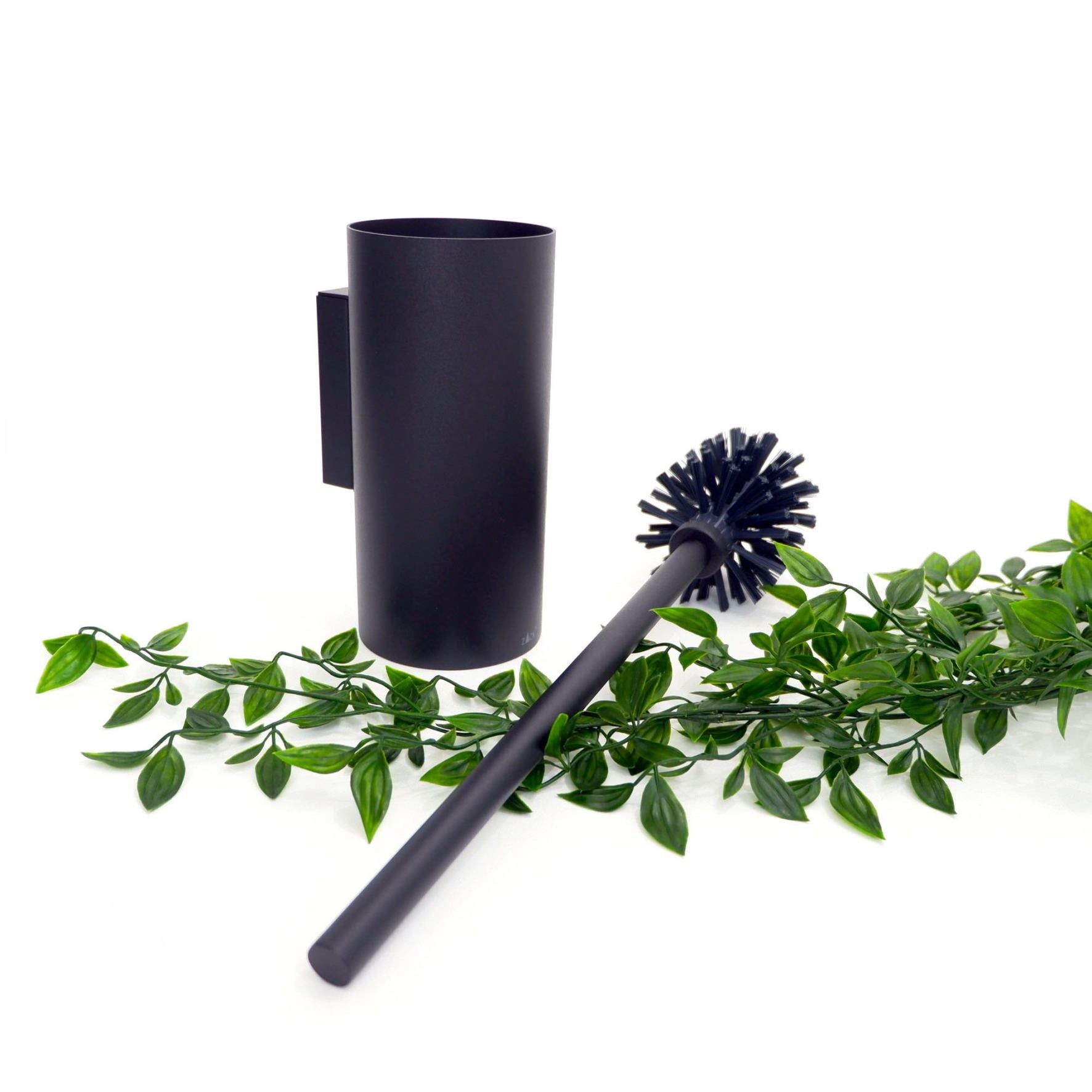 トイレブラシ｜40571 LINEA MB 壁設置タイプ トイレ掃除 長さ45cm ケース直径9cm 18/10ステンレス製 マットブラック SP50