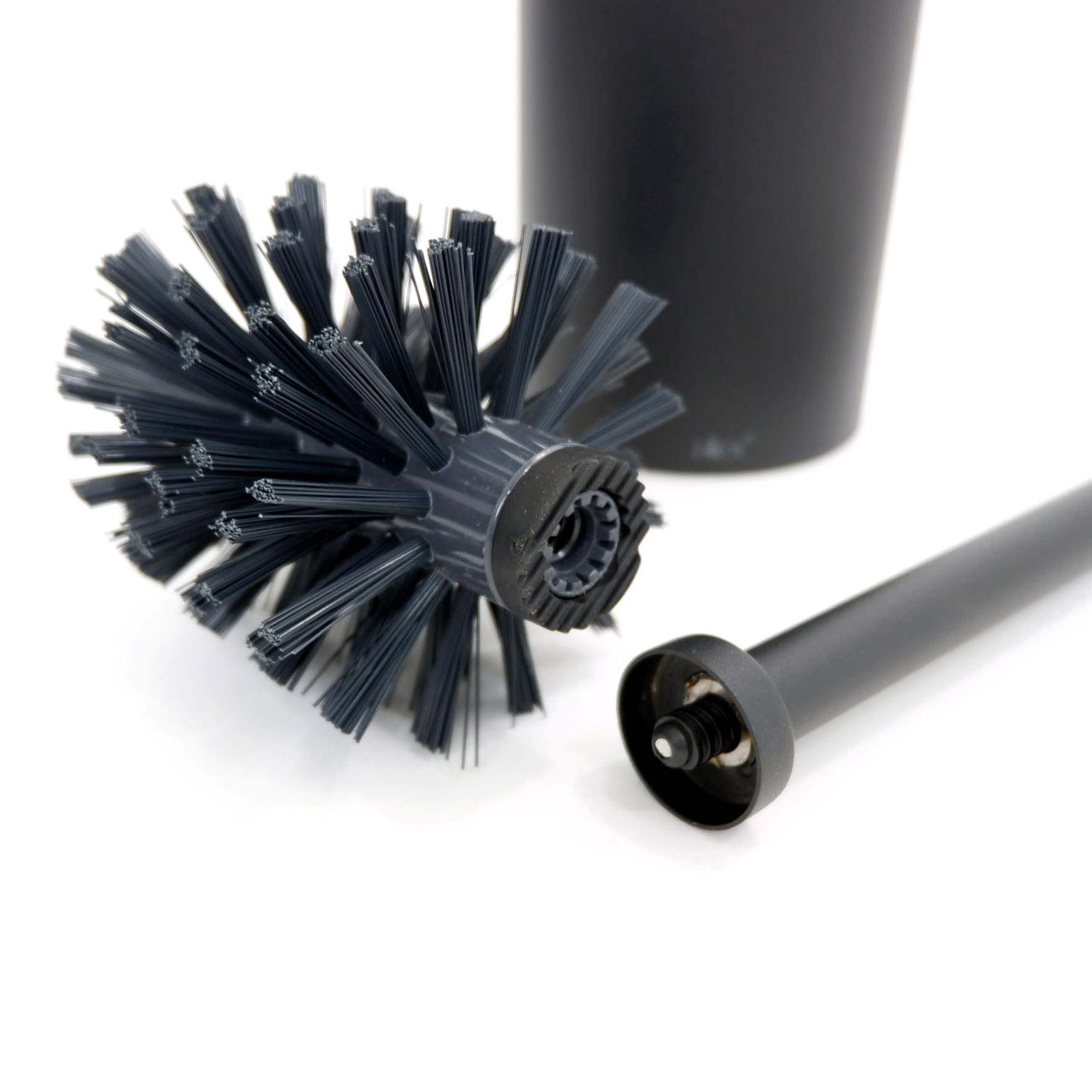 トイレブラシ｜40571 LINEA MB 壁設置タイプ トイレ掃除 長さ45cm ケース直径9cm 18/10ステンレス製 マットブラック SP50