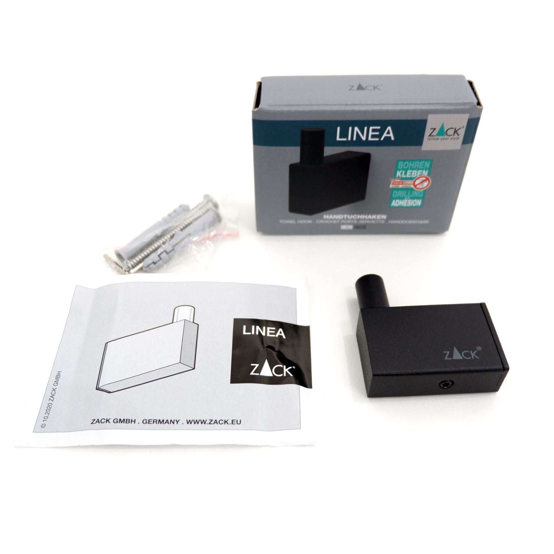 タオル掛け｜40580 LINEA MB タオルフック シングルタオルフック シングルフック 1枚掛け 壁設置タイプ 高さ4.8cm 奥行き4.7cm 幅1.5cm 18/10ステンレス製 マットブラック SP50