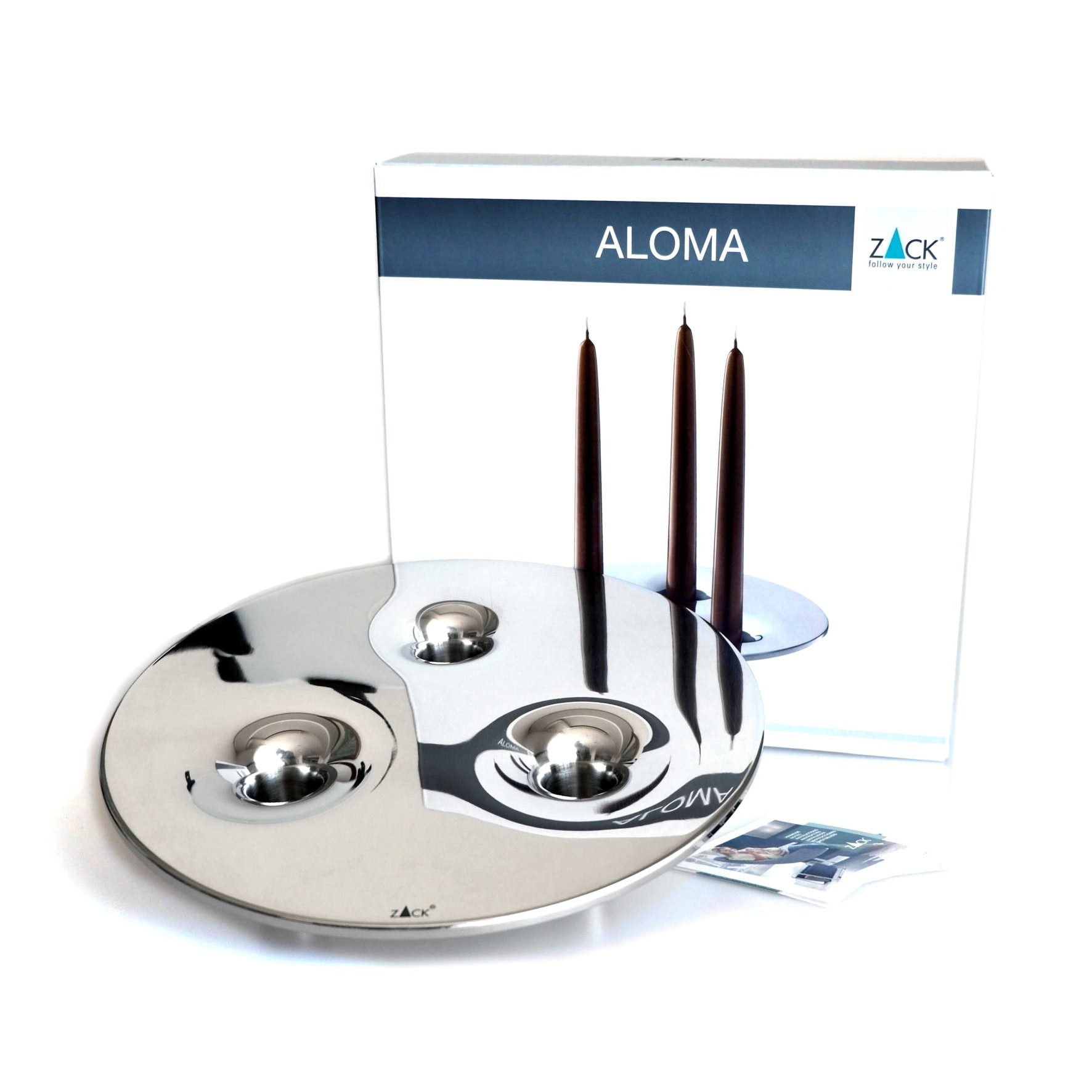 キャンドルホルダー｜40632 ALOMA MP キャンドルスタンド キャンドル置き ろうそく立て 直径24cm 高さ4.4cm 18/10ステンレス製 ミラーポリッシュ仕上げ H2-854 SP50