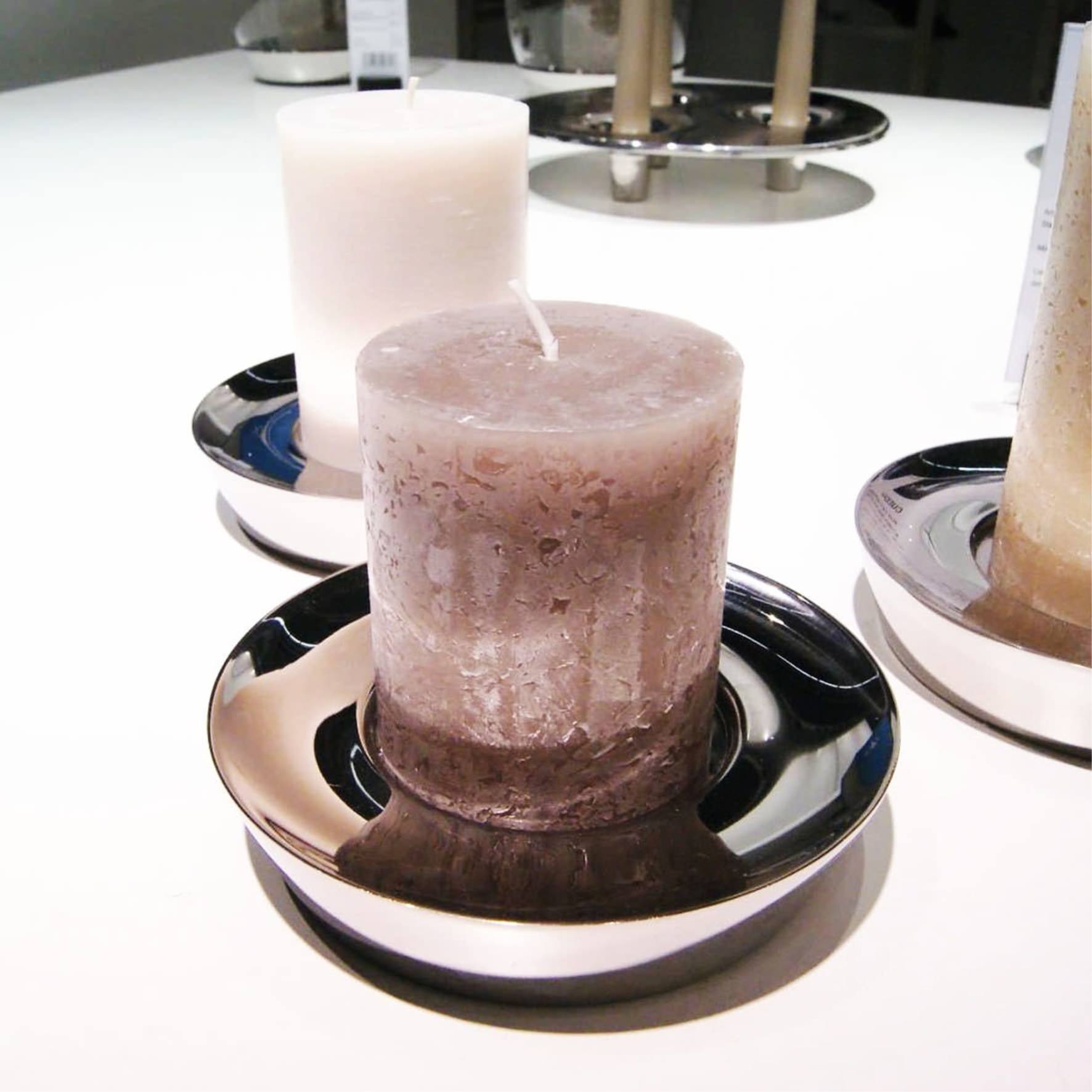 キャンドルホルダーS｜40689 CUEDO MP キャンドルスタンド キャンドル置き ろうそく立て 直径13.6cm 高さ3cm 18/10ステンレス製 ミラーポリッシュ仕上げ H2-386