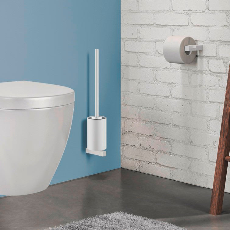 トイレブラシ｜40817 CARVO MW 壁設置タイプ トイレ掃除 長さ50.1cm ケース幅8.9cm 奥行き12.2cm 18/10ステンレス製 マットホワイト SP50