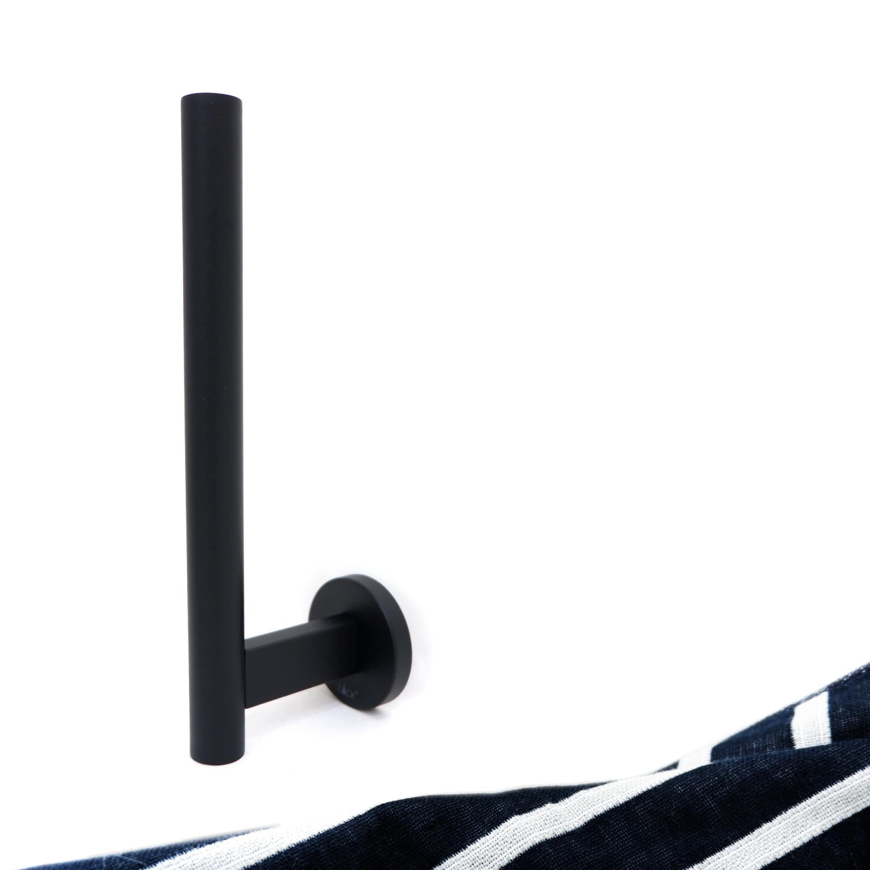 スペアトイレットペーパーホルダー｜40851 SCALA MB ロールホルダー ペーパーストッカー 壁設置タイプ 幅6cm 高さ25cm 奥行き9.1cm 18/10ステンレス製 マットブラック SP50