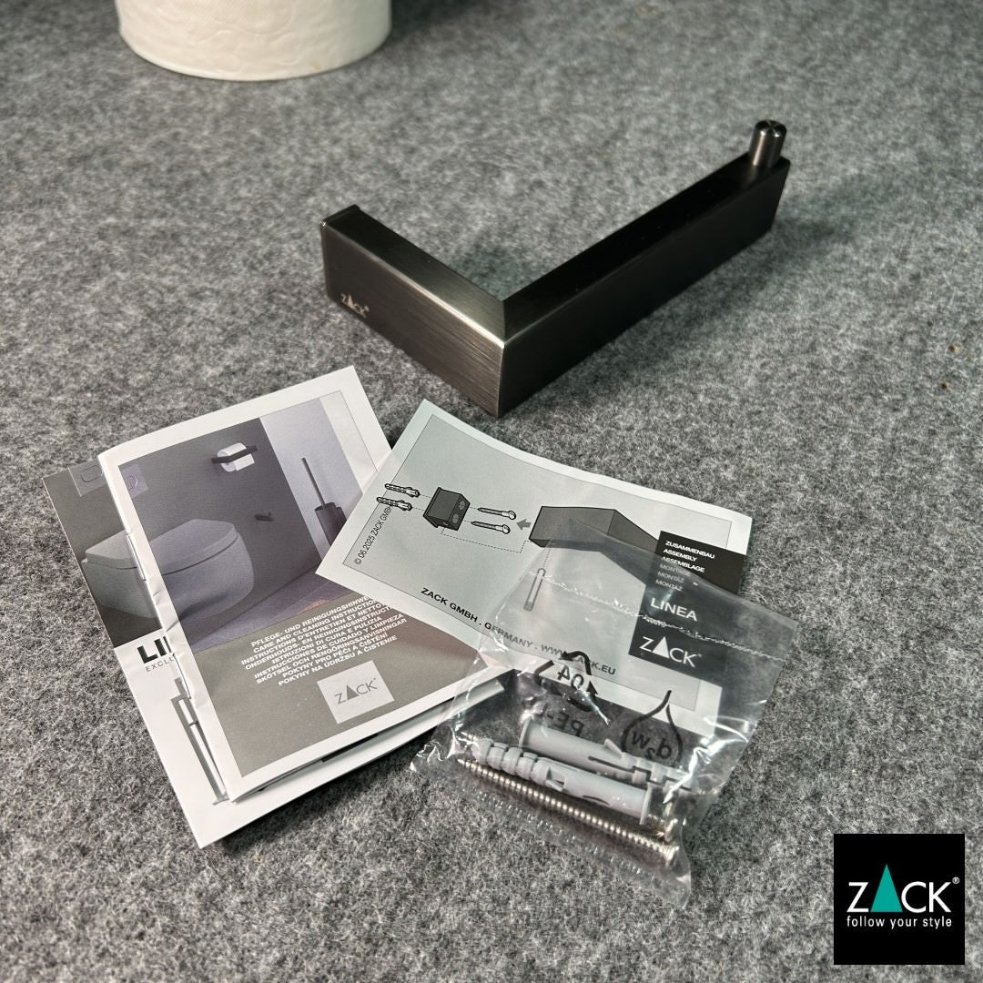 トイレットペーパーホルダー｜40875 LINEA GP ロールホルダー ペーパーストッカー 壁設置タイプ 18/10ステンレス製 グラファイト仕上げ