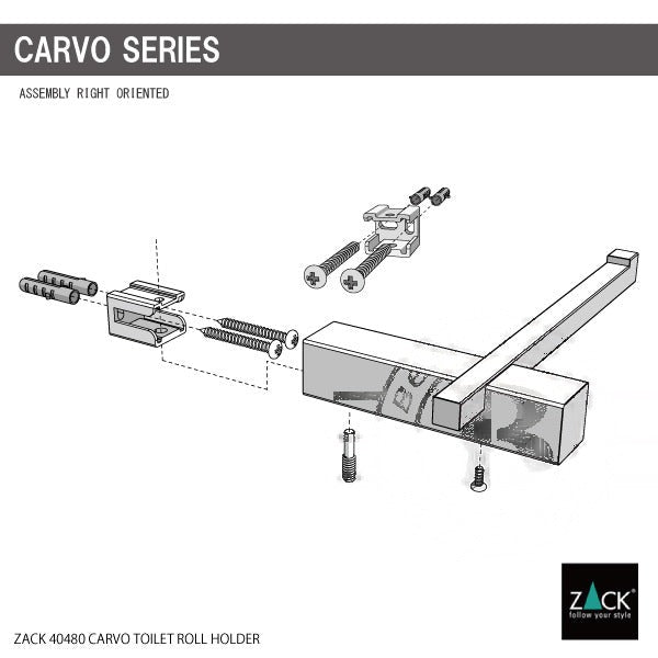 トイレットペーパーホルダー｜ZACK 40480 CARVO HL ペーパーホルダー ペーパーストッカー 壁設置タイプ 幅16.5cm 高さ2.6cm 奥行き10cm 18/10ステンレス製 ヘアライン仕上げ 19