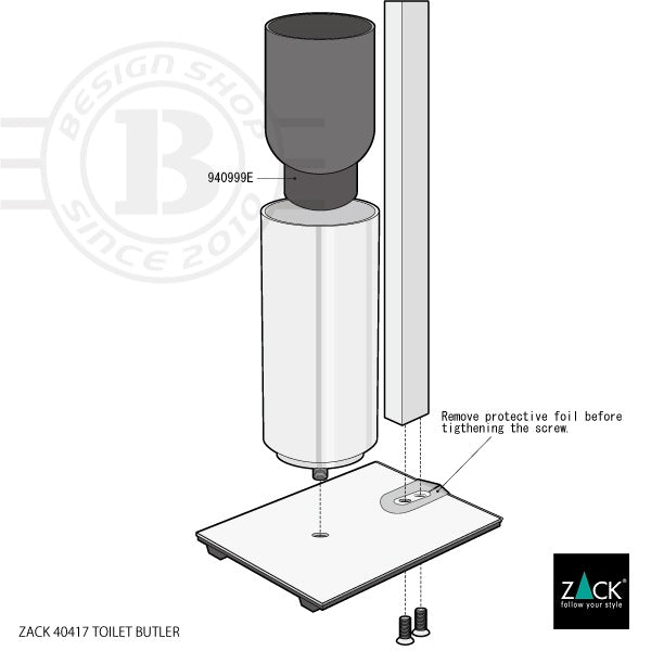 [サンプル品] ZACK 40417B ATORE ドイツZACK社製モダンデザインのトイレットバトラー HL [在庫有り]
