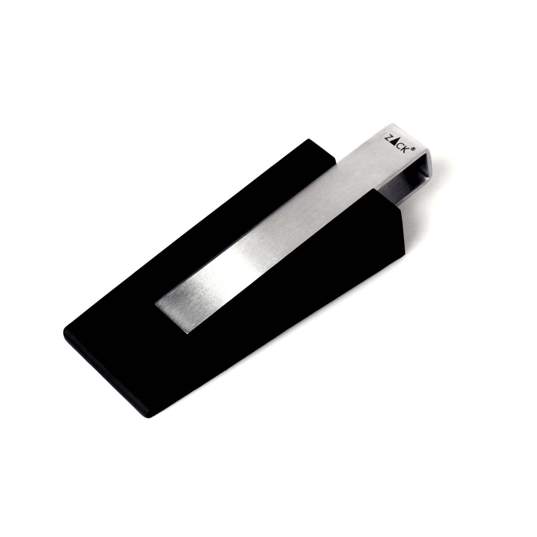 ドアストッパー｜50601 CASA HL 玄関ストッパー 扉ストッパー 差し込みタイプ 全長15cm 幅5cm 黒ゴム部分高さ2.8cm 18/10ステンレス製 ヘアライン仕上げ