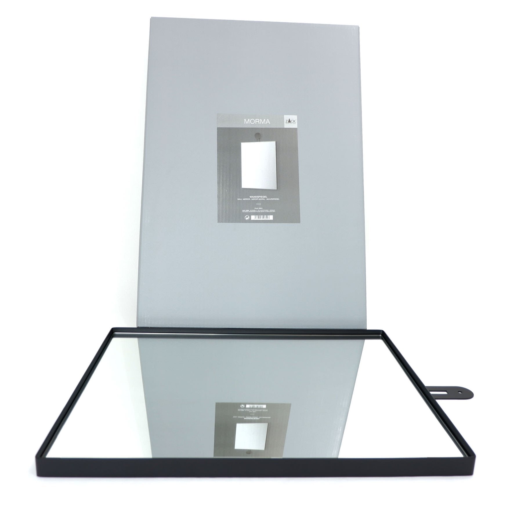 ウォールミラー｜50641 MORMA MB コスメティックミラー 鏡 角形 壁設置 縦50cm 横幅40 厚み2.5cm 18/10ステンレス製 マットブラック