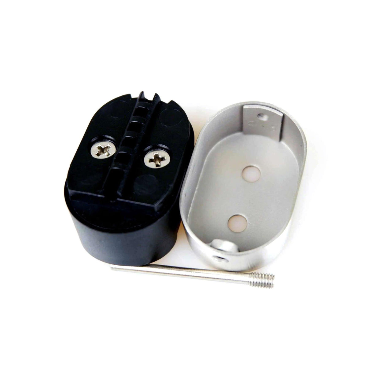 ZACK 50654：分けた壁用ホルダーの本体とカバー、取付ねじ