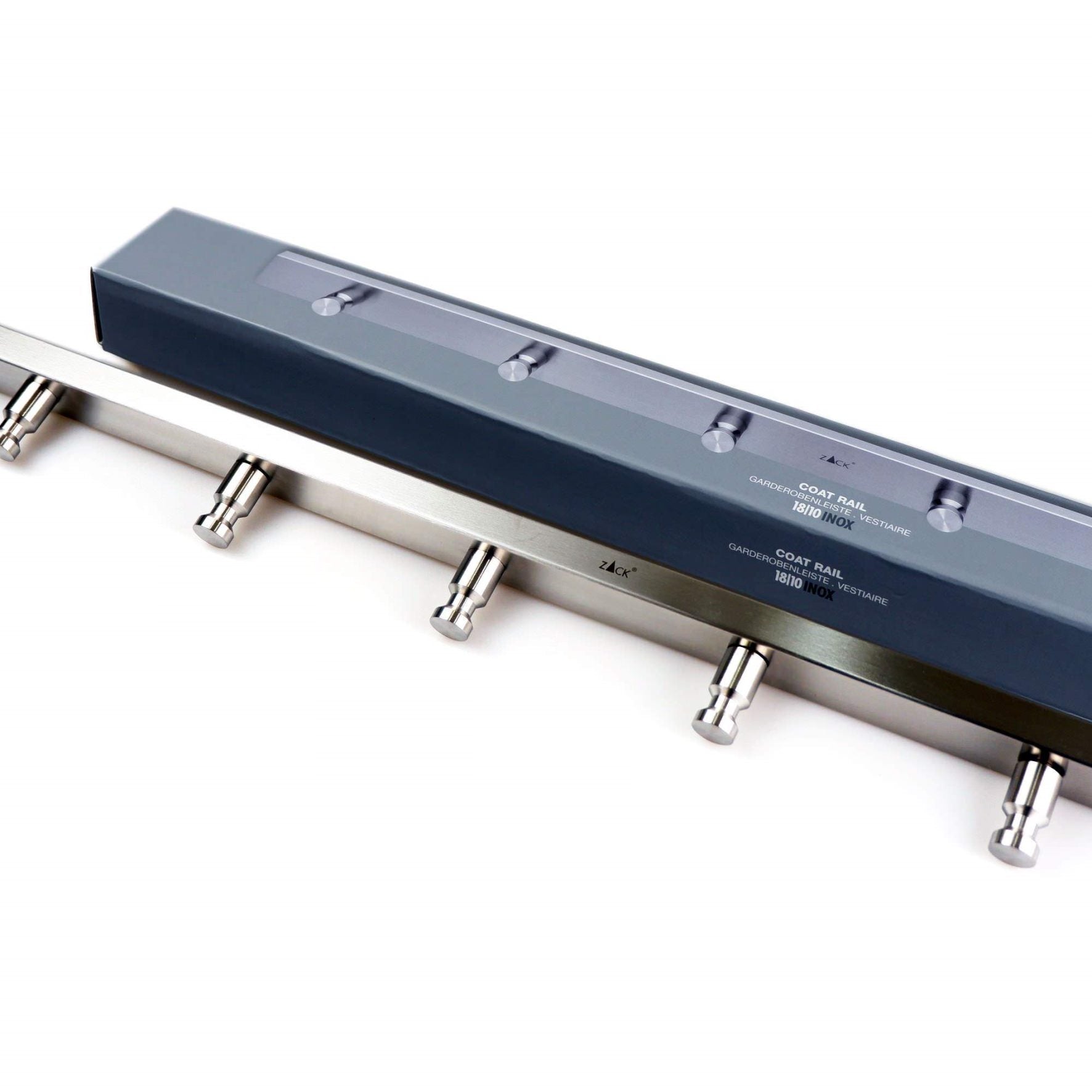 コートレール｜50662 ACCOLO HL コートフック ハンガー掛け コート用フック 6本フック 長さ60cm 高さ3cm 厚み1.5cm フック長さ3cm 18/10ステンレス製 ヘアライン仕上げ