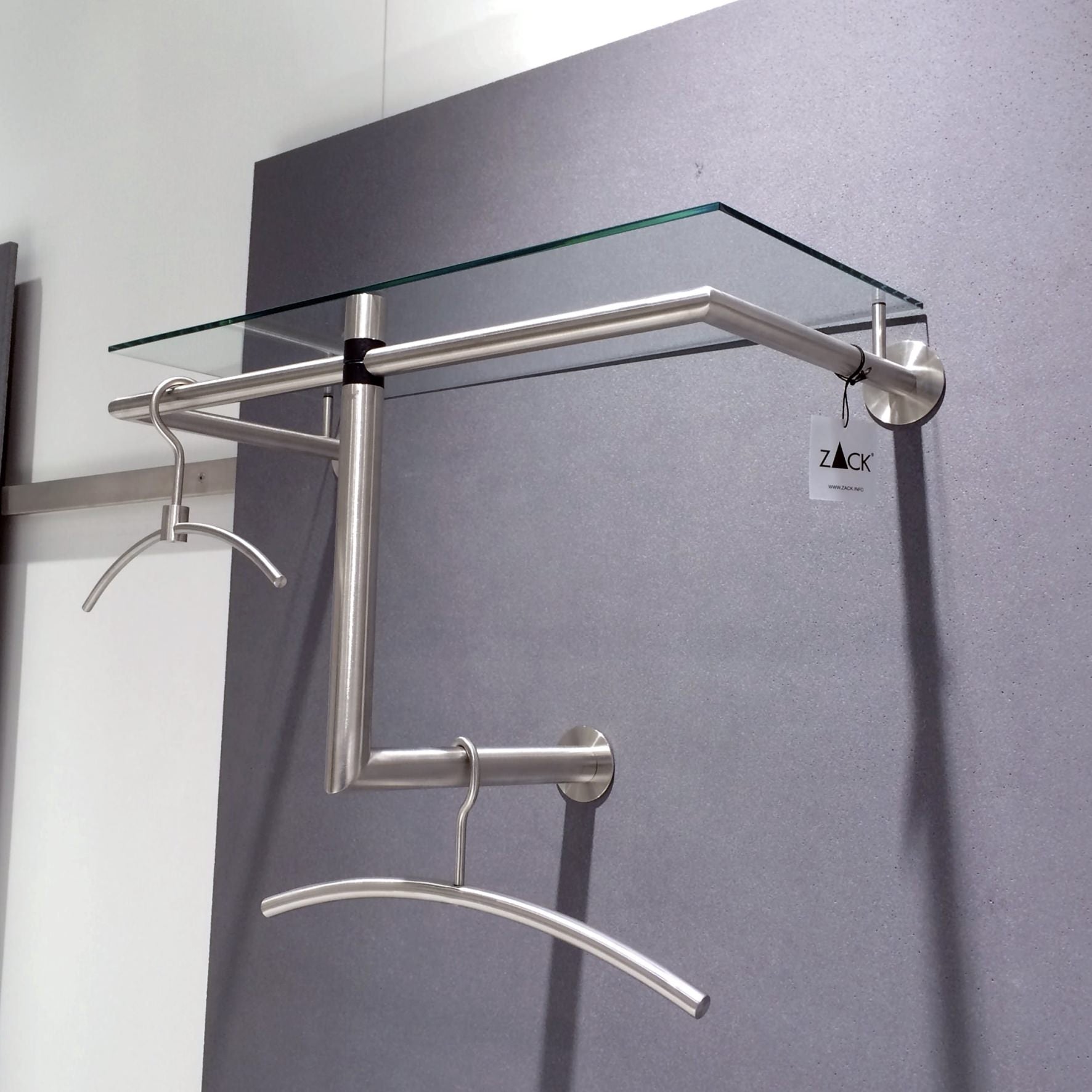 コートラック｜50679 ABILIO HL コート掛け 収納ラック 衣類掛け 壁設置タイプ 幅67cm 高さ36cm 奥行き30cm 18/10ステンレス製 ヘアライン仕上げ