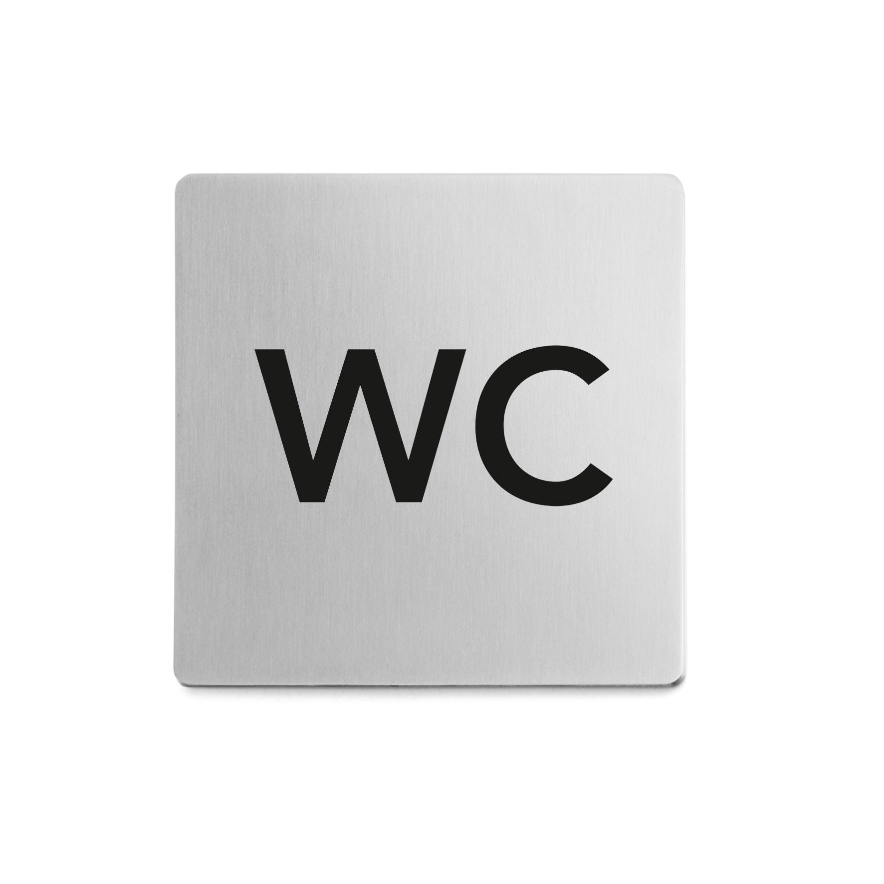 ピクトグラム｜50715 INDICI HL ドアプレート サインステッカー ドアシンボル トイレ表示 シール接着 縦8cm 横8cm 18/10ステンレス製 ヘアライン仕上げ